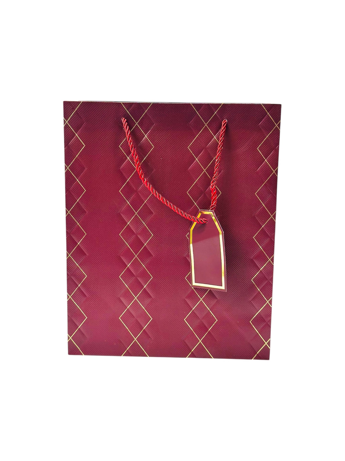 RED WITH GOLD LINE GIFT BAG