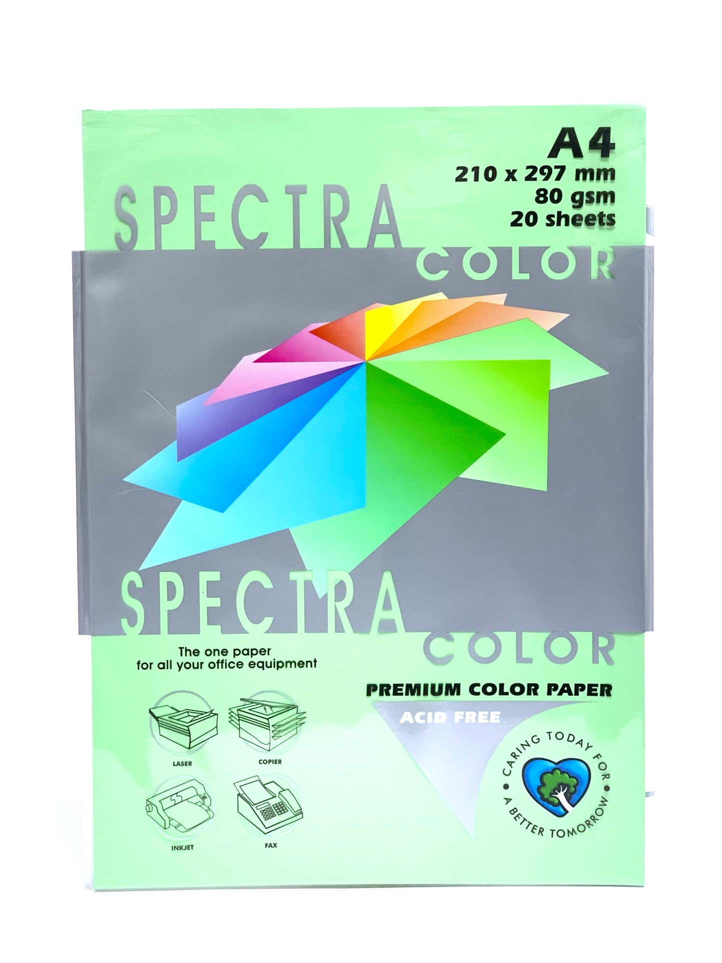 SPECTRA A4 COLOR PAPER LIGHT GREEN 80 GSM 20 SHEETS