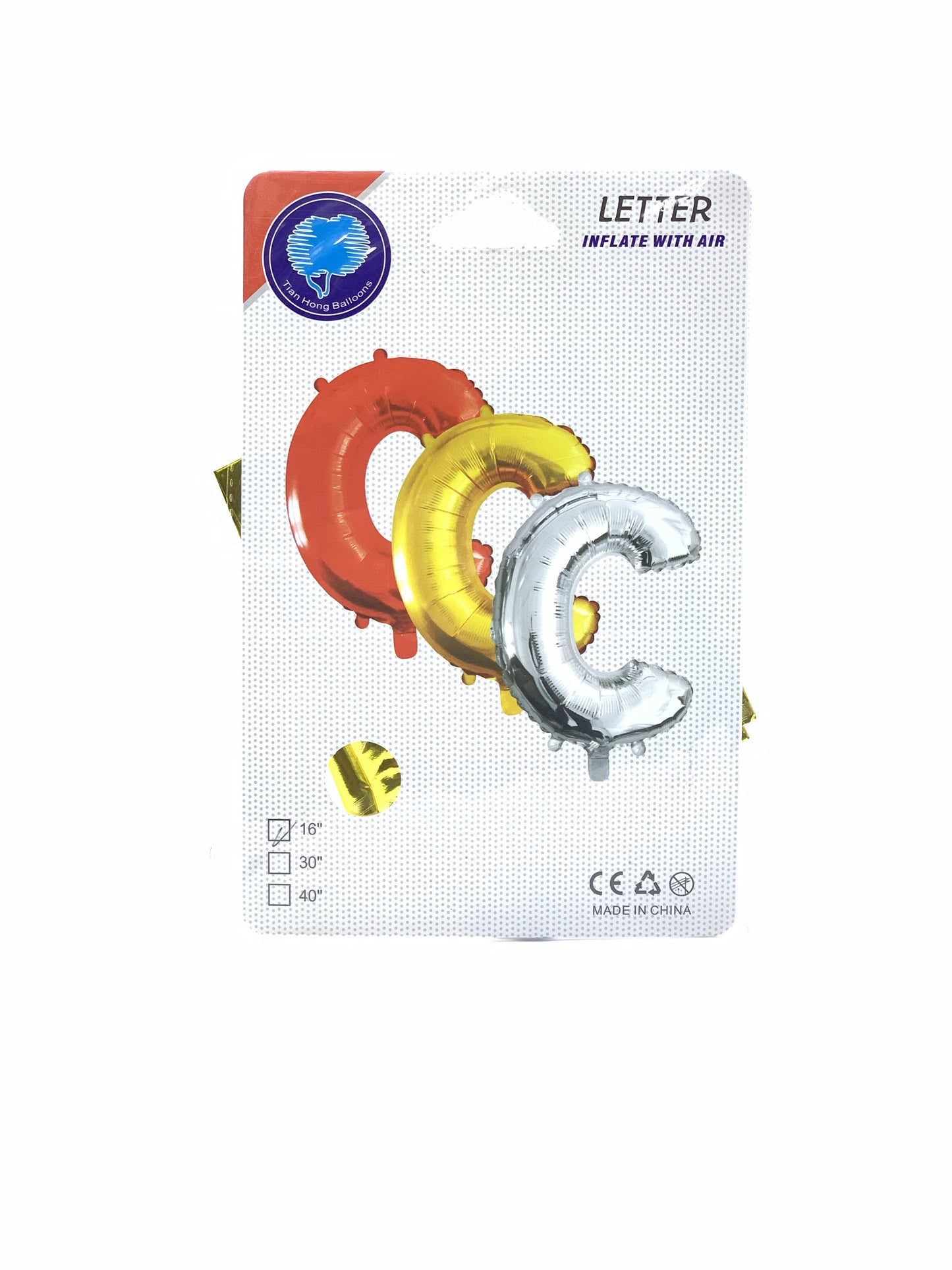 بالون فويل حرف C ذهبي 16"