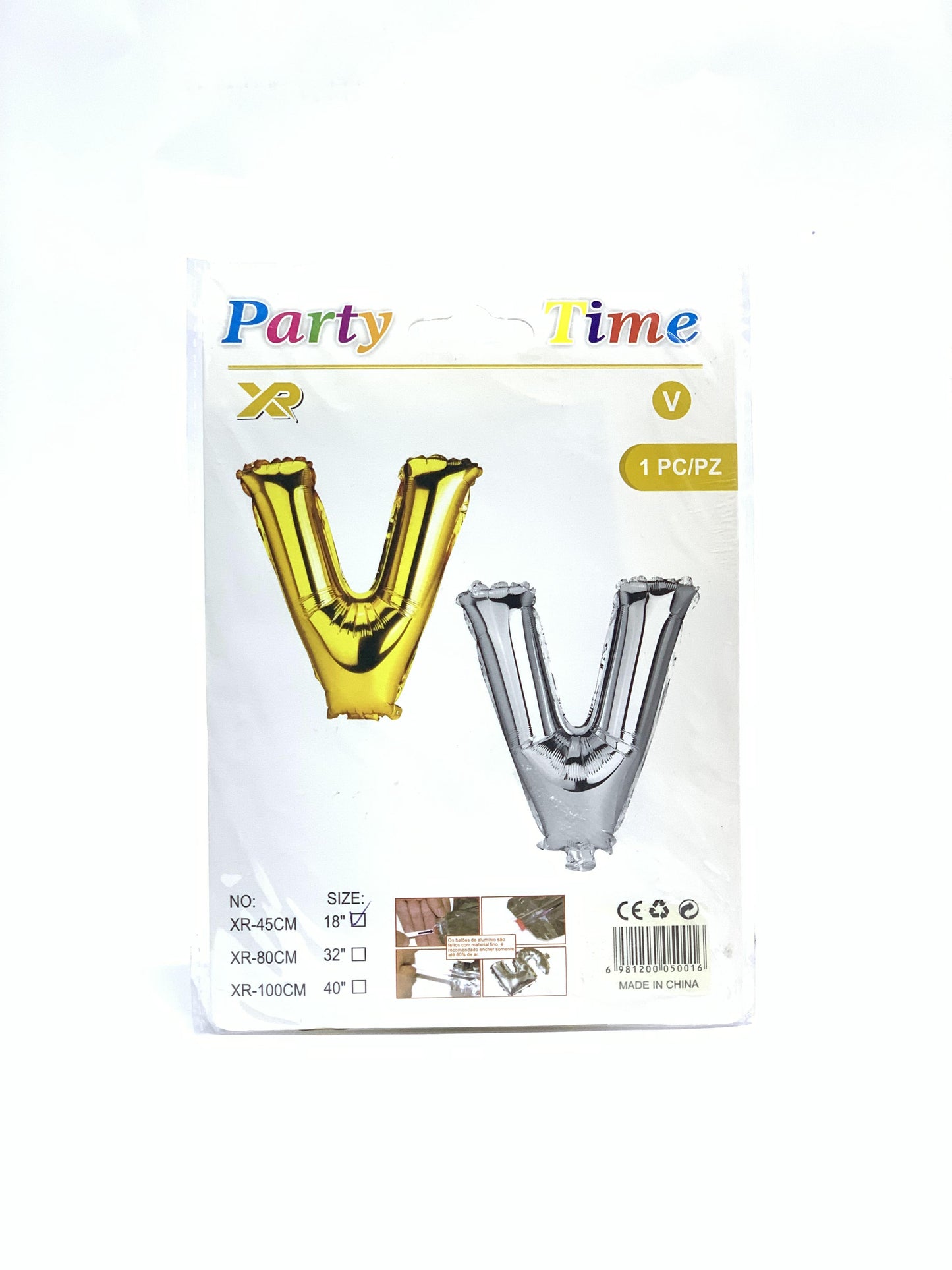بالون فويل حرف V 18"