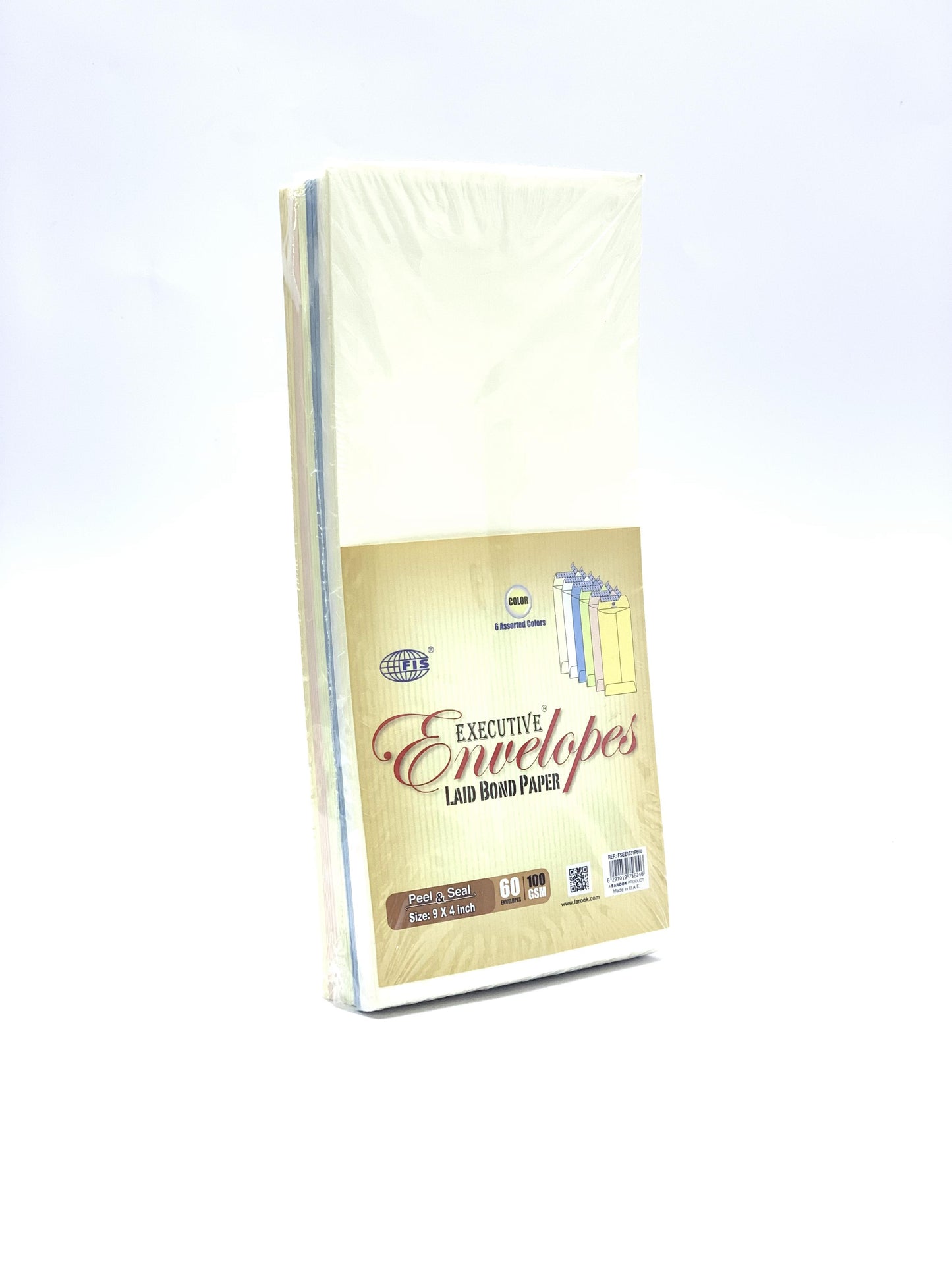 60 PCS EXECUTIVE LAID BOND LETTER ENVELOPE 9X4 6 COLORS