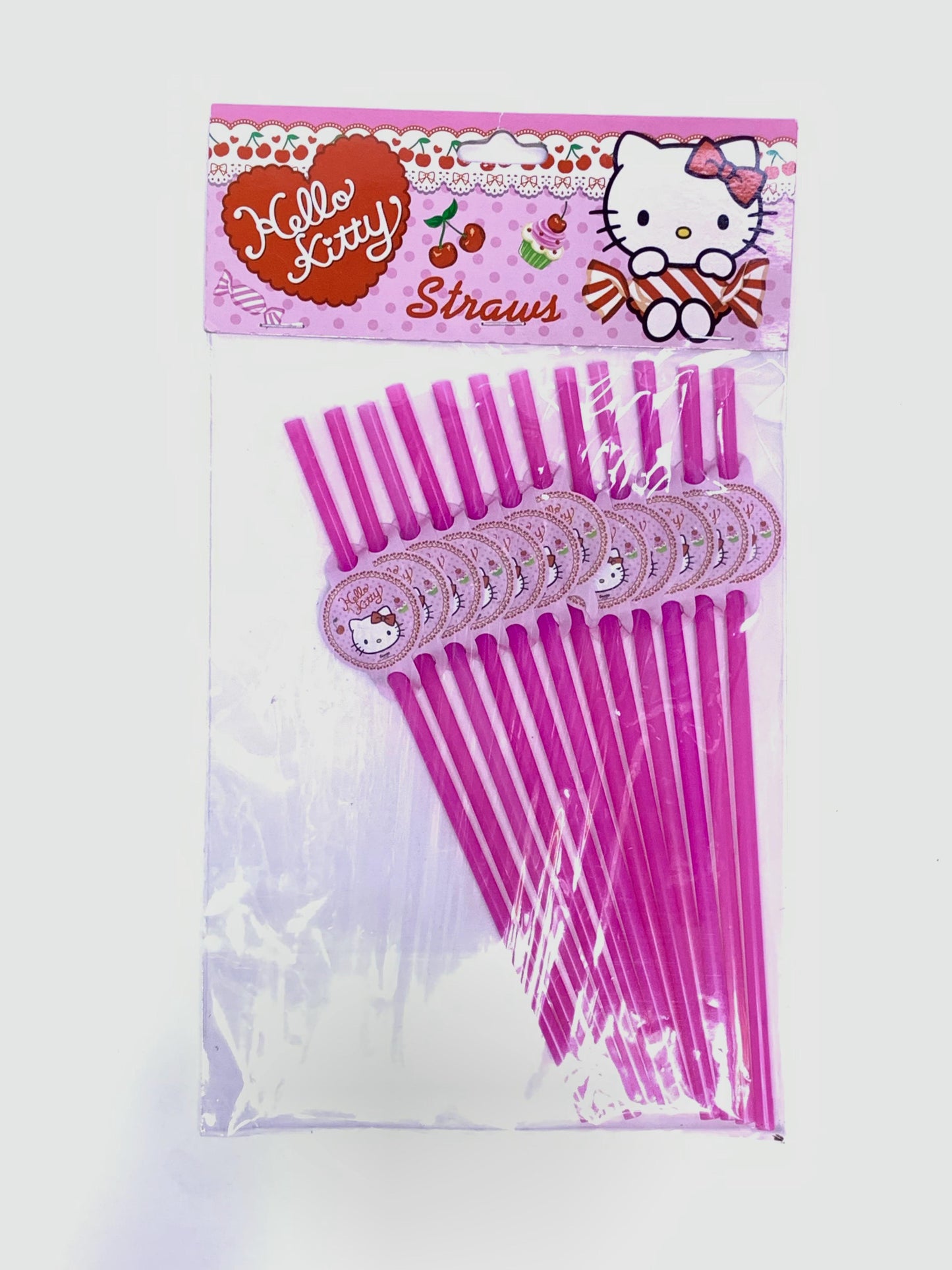 HELLO KITTY STRAWS 12 PCS