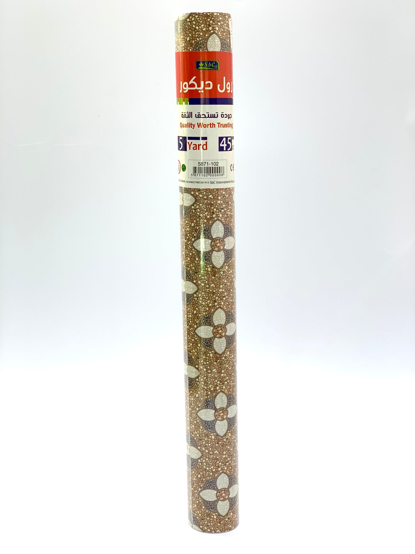 SBC SELF ADHESIVE ROLL FLOWER DESIGN (5 YARDS 45 CM )