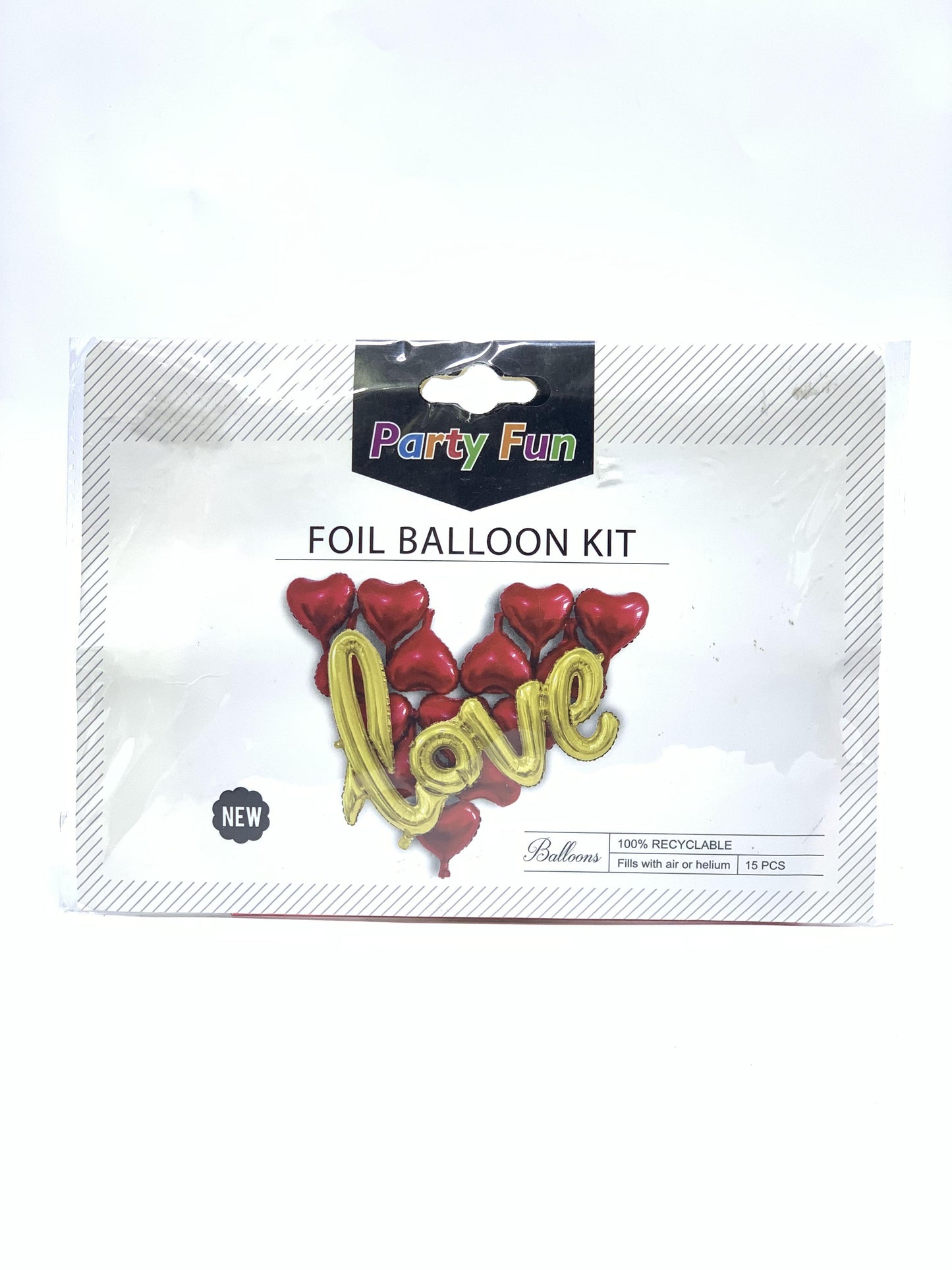 LOVE FOIL BALLOON KIT GOLD & RED