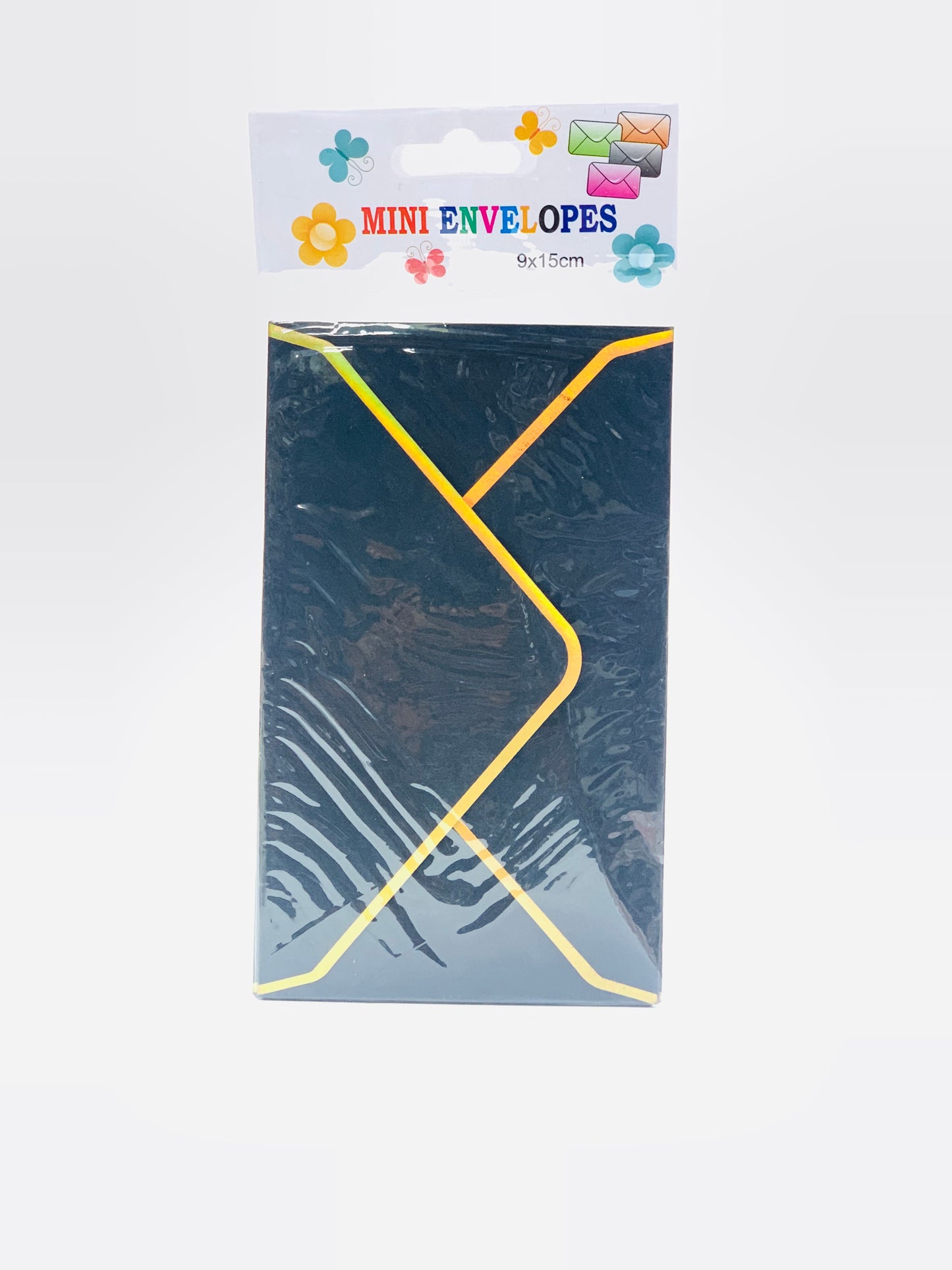 MINI GIFT ENVELOPE 9X15 BLACK WITH GOLD