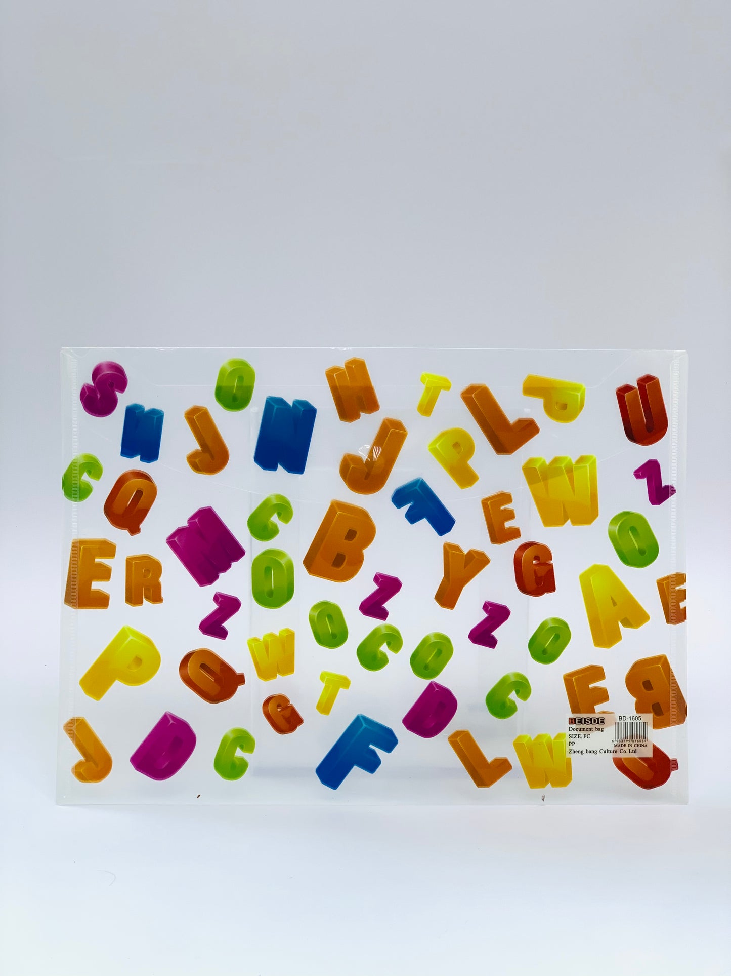 PLASTIC FILE ENVELOPE ALPHABETS DESIGN COVER