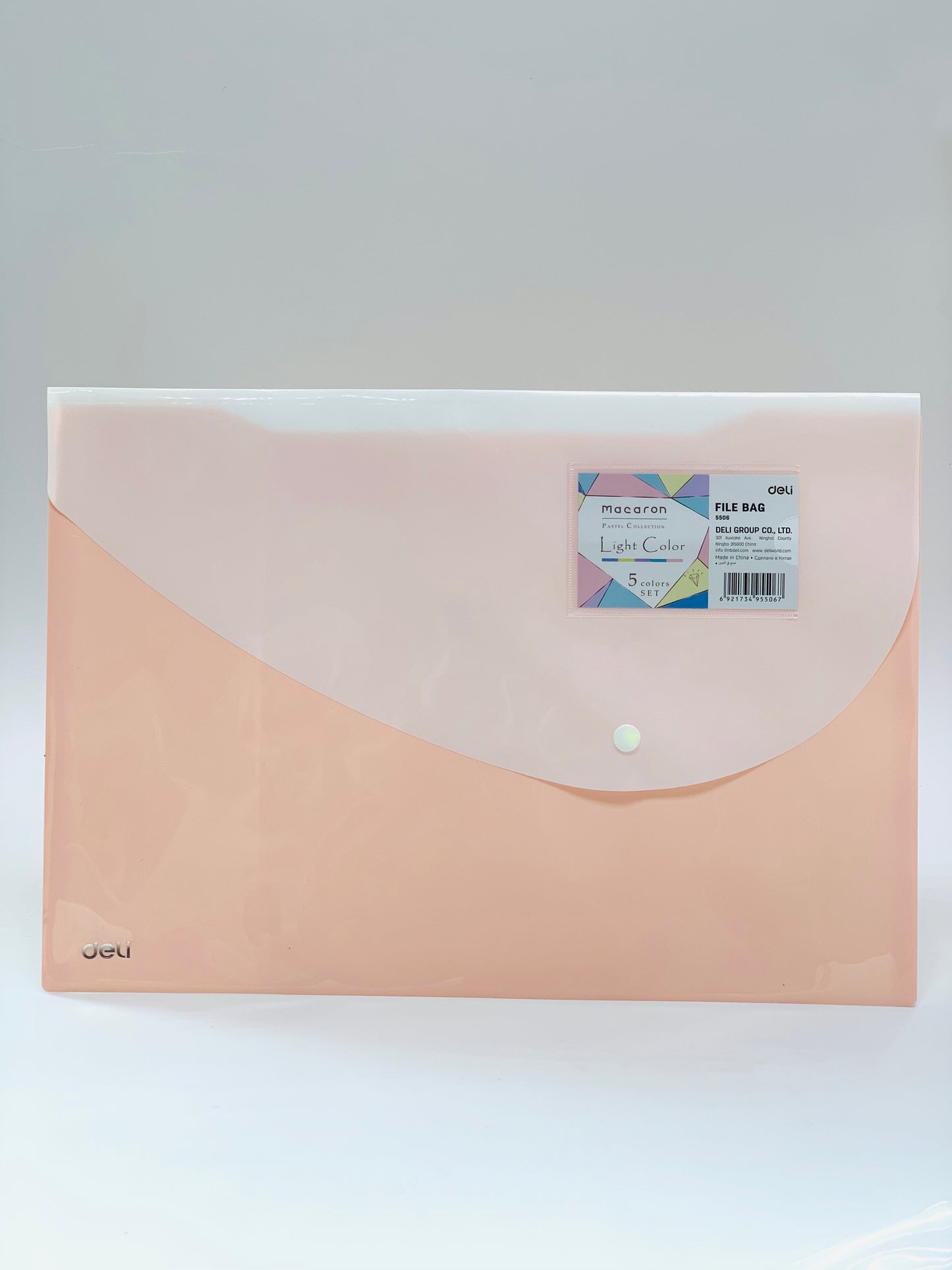PLASTIC FILE ENVELOPE LIGHT PINK DESIGN COVER