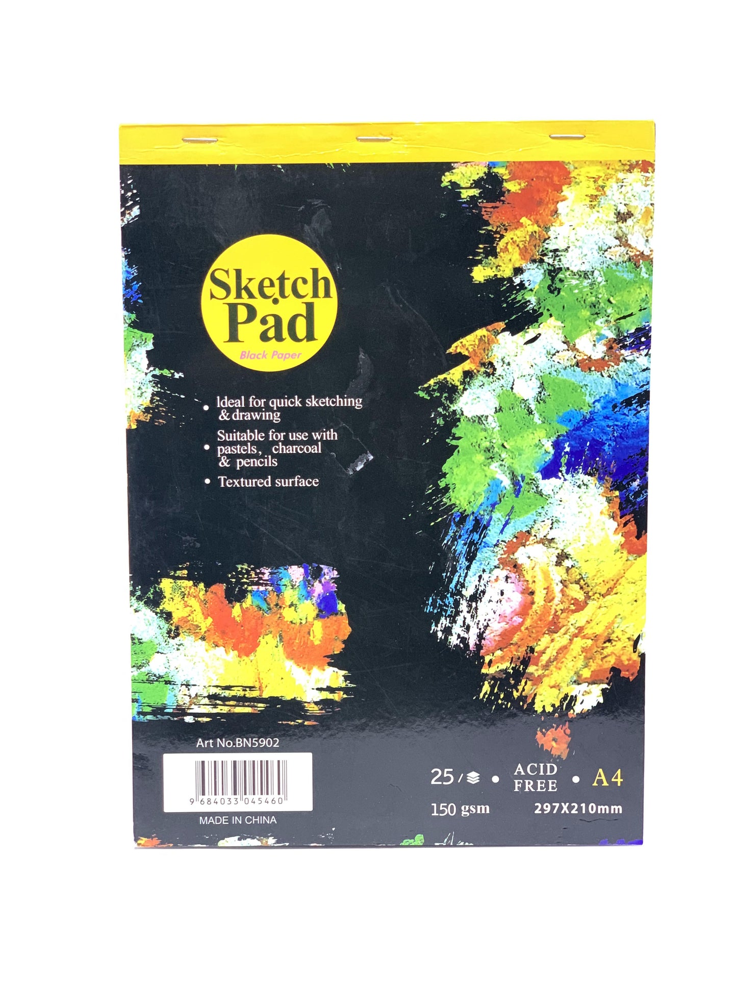 SKETCH PAD A4 BLACK PAPER 25 SHEETS 150 GSM ACID FREE