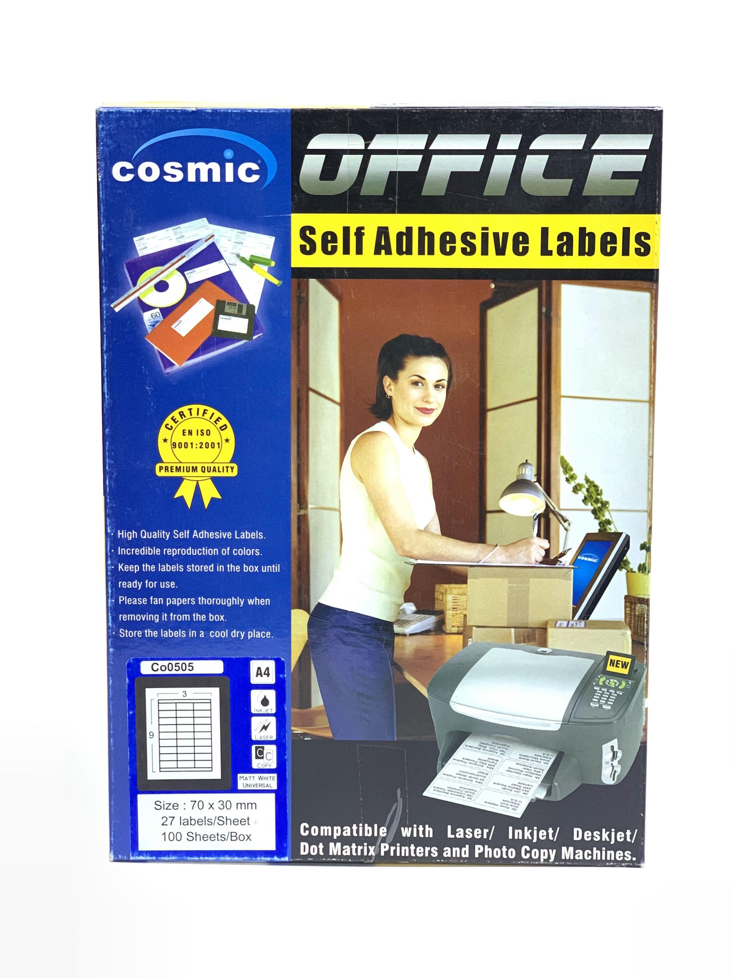 COSMIC SELF ADHESIVE LABEL 27 CUT A4 (100 SHEETS )