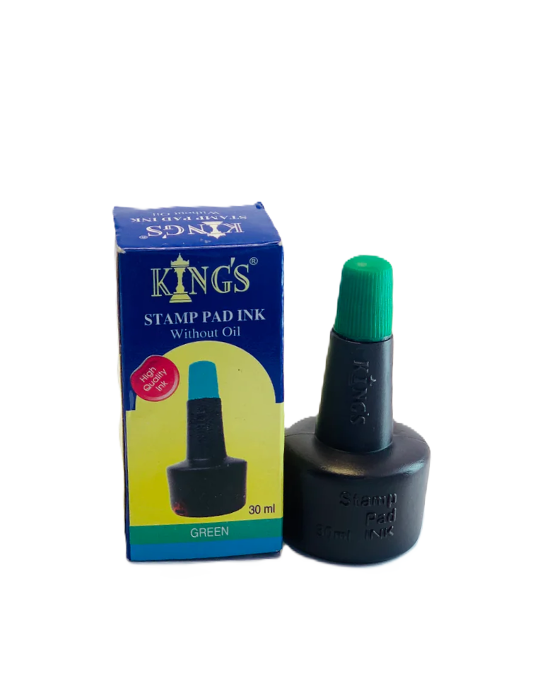 حبر الطوابع من كينجز لون أخضر بدون زيت 30 مل