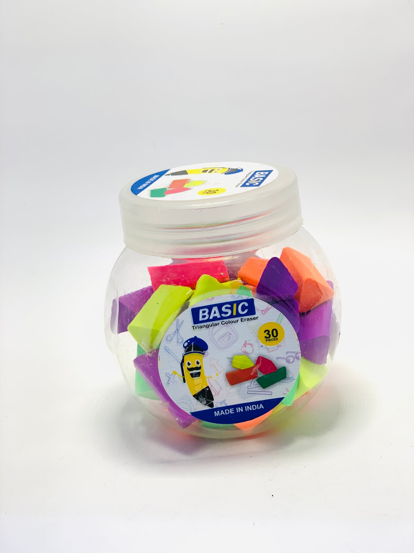 زجاجة ممحاة ثلاثية الألوان نيون أساسية