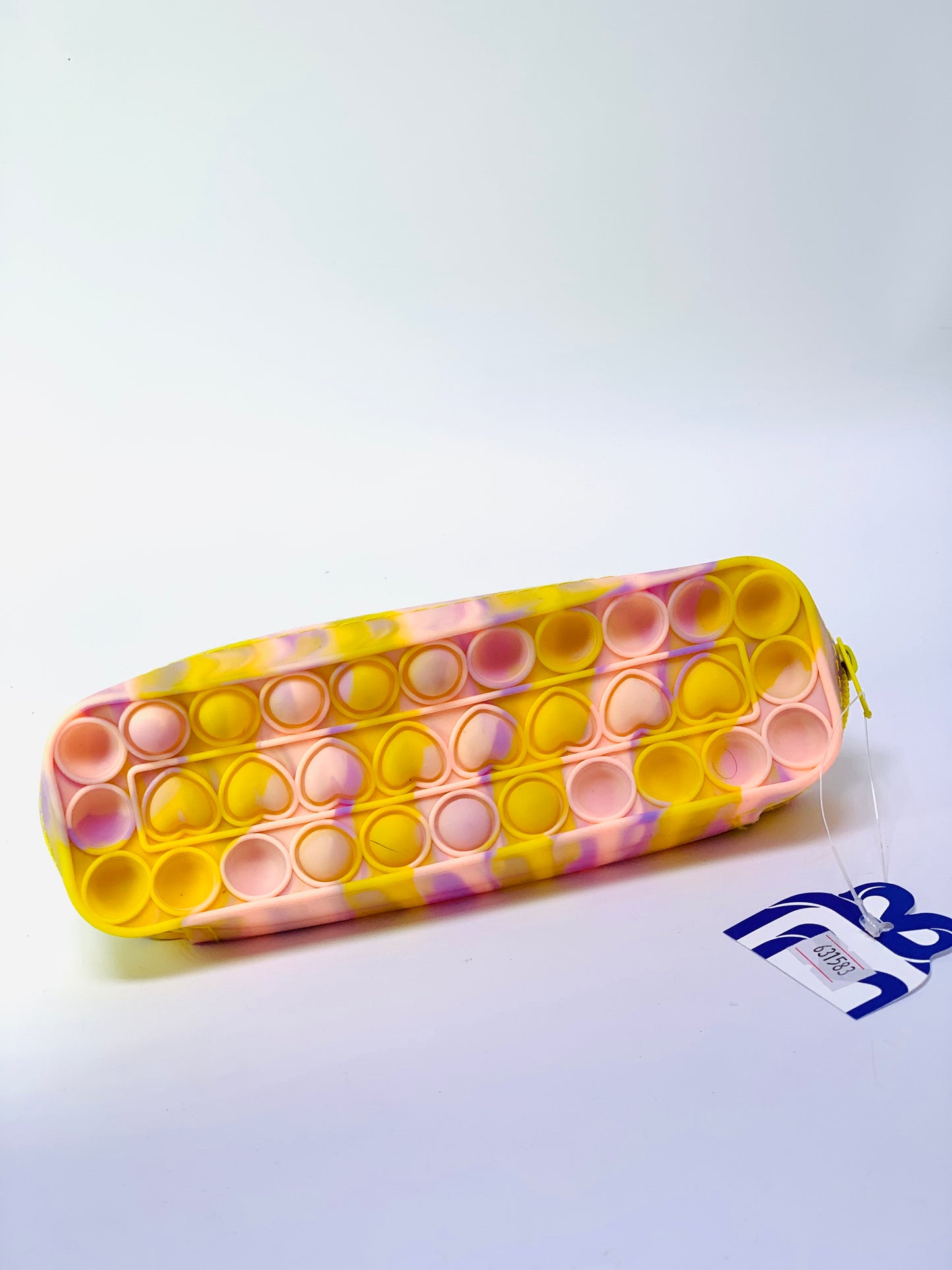 YELLOW AND PINK MIX HEART PENCIL CASE