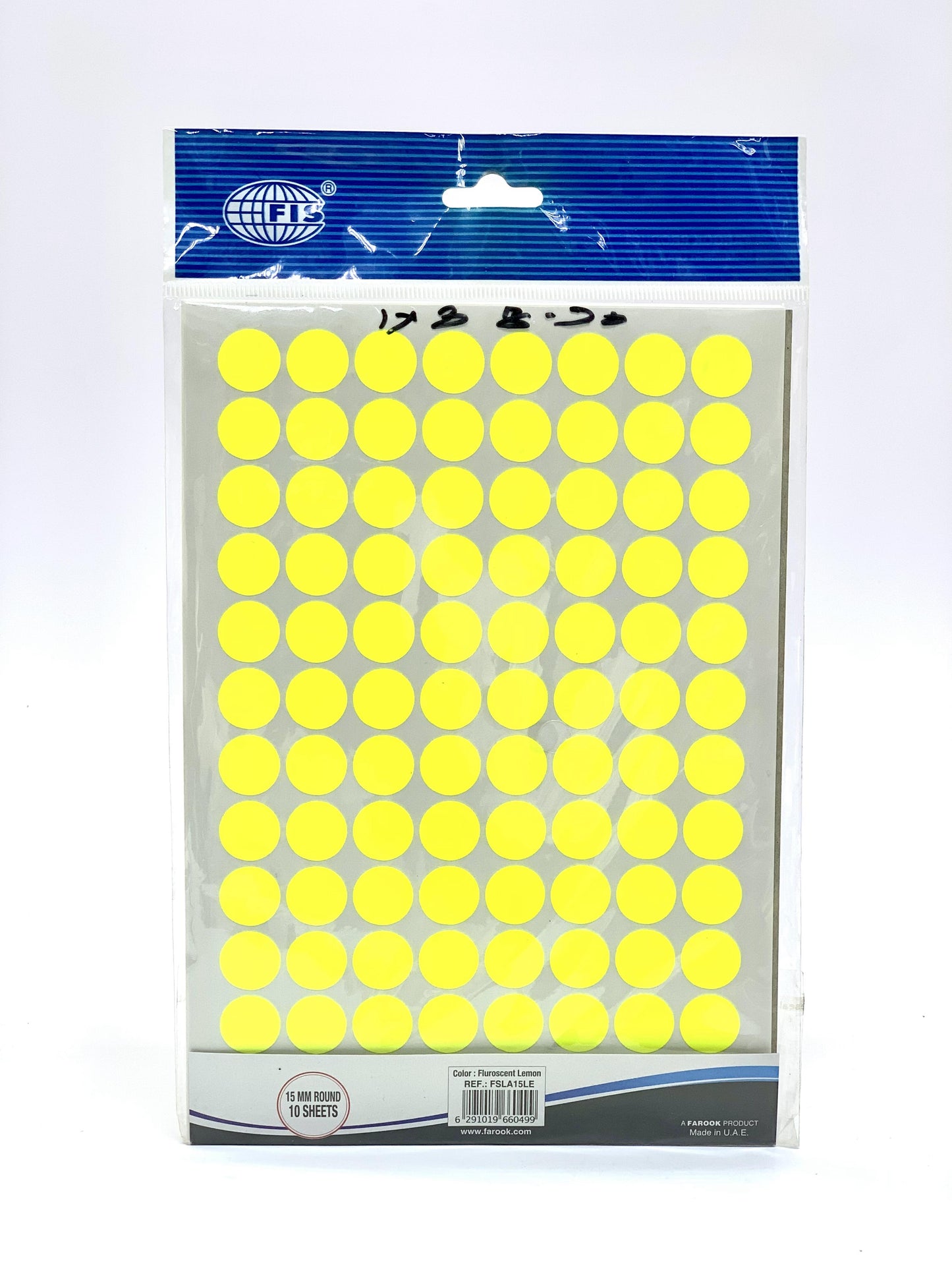 FIS 15MM ROUND EASY PEAL LASER LABEL 1X10 SHEETS