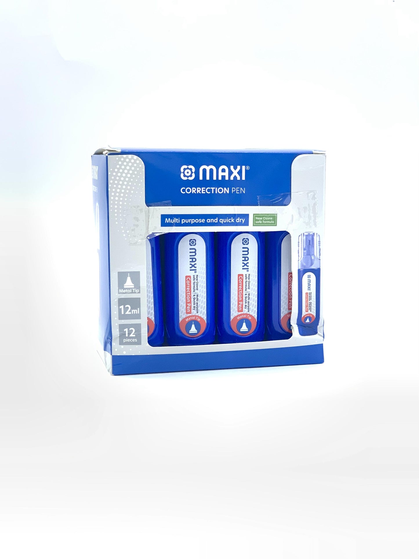 MAXI CORRECTION PEN METAL TIP 12ML BOX OF 12PC