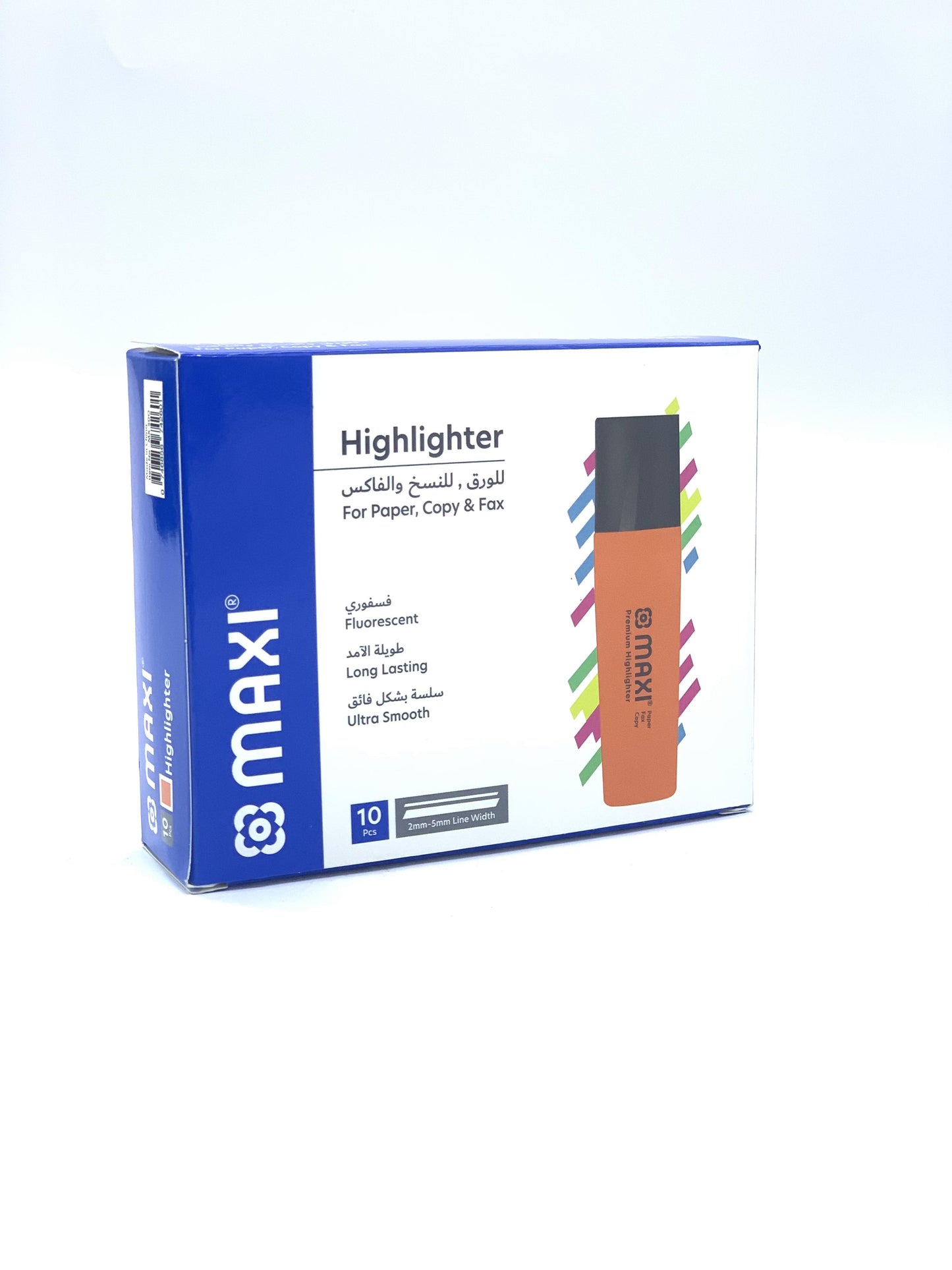 maxi 1-5mm Chisel Tip Highlighter Pen, orange 10 pcs box