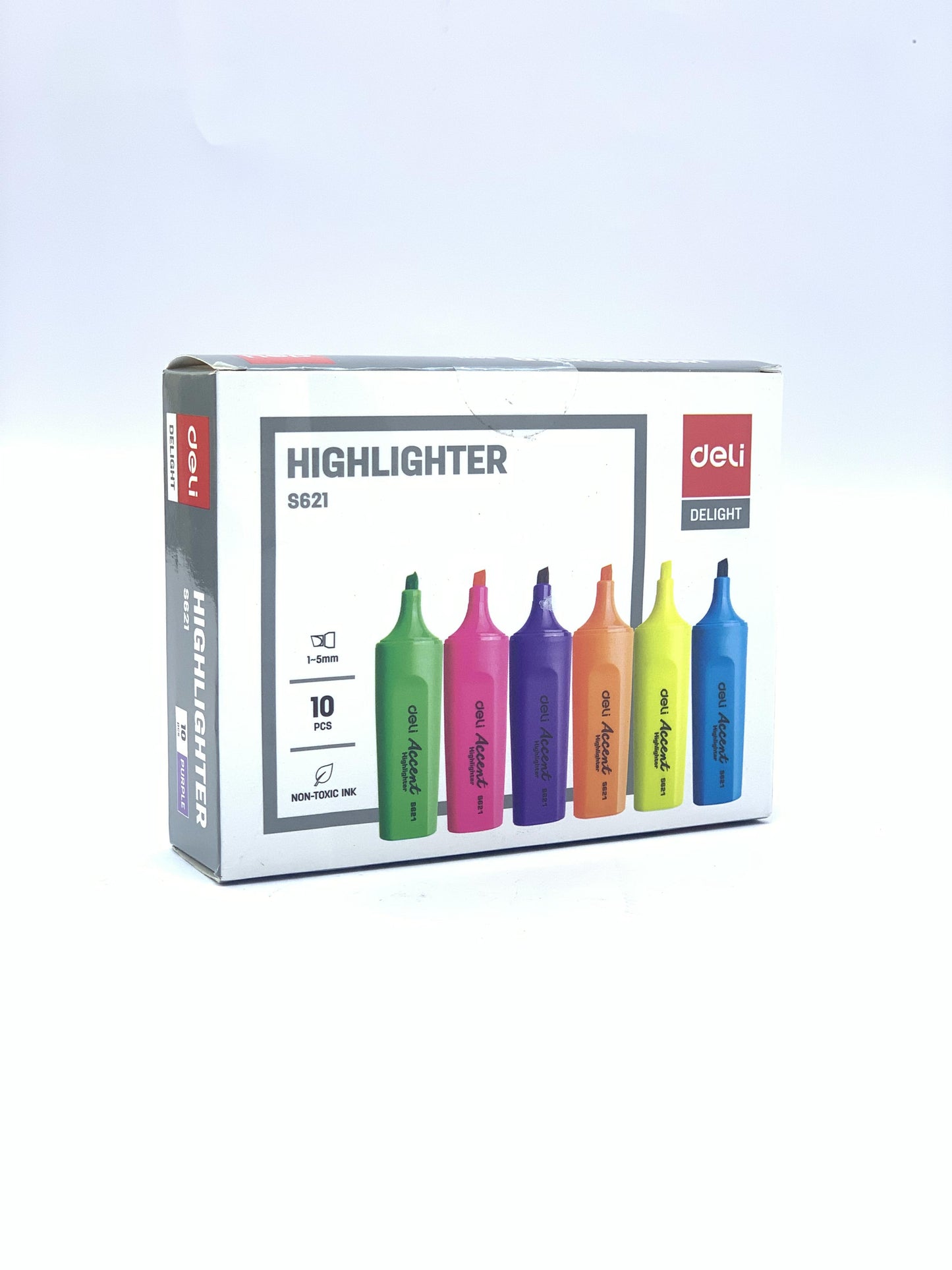 Deli Delight 1-5mm Chisel Tip Highlighter Pen, purple 10 pcs box