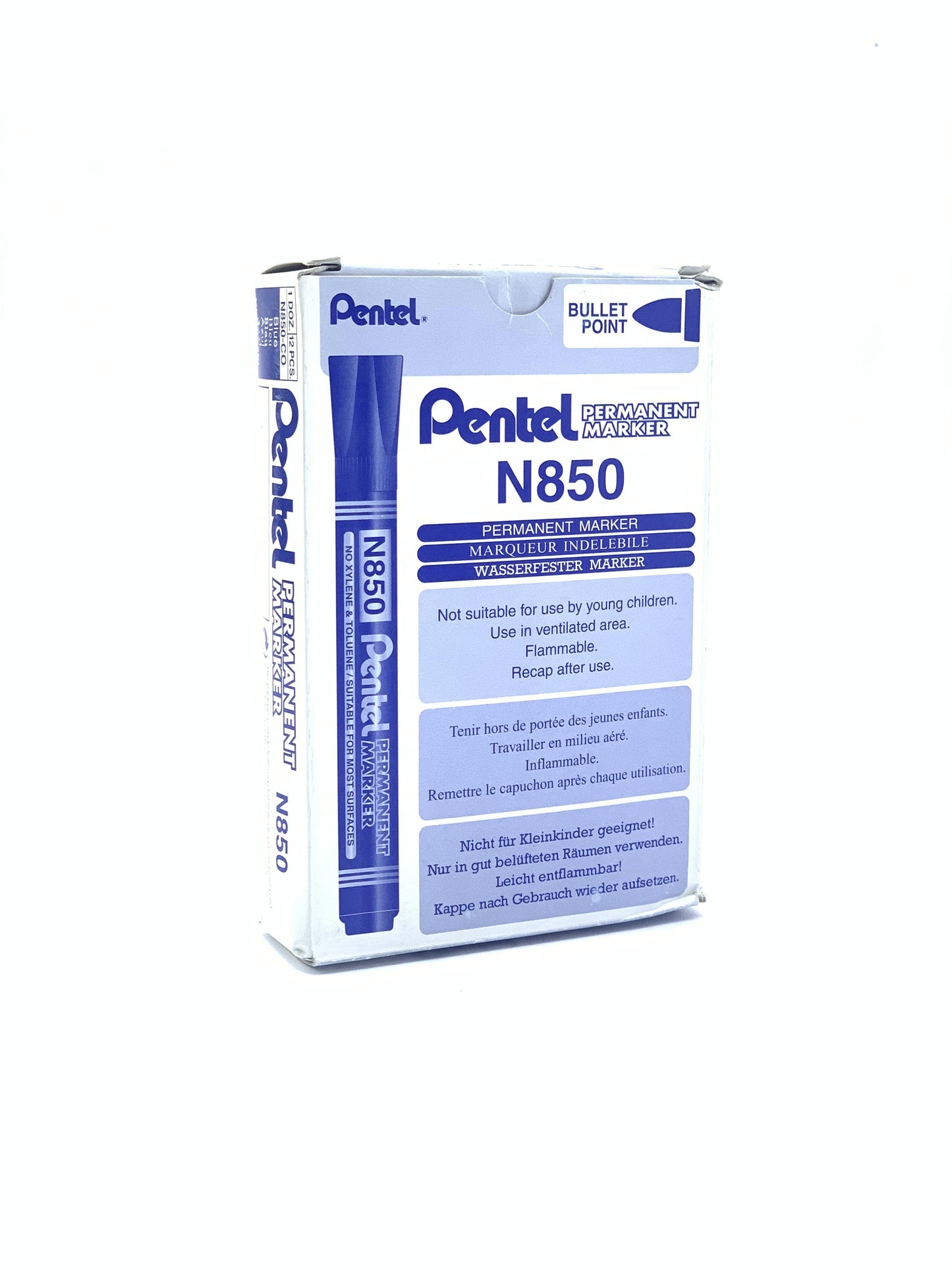 Pentel Maxiflo Permanent Bullet Marker, Pack of 12 - Blue