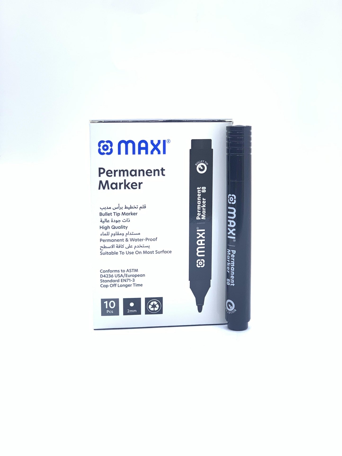 MAXI PERMANENT MARKER BLACK 1X12BULLET TIP