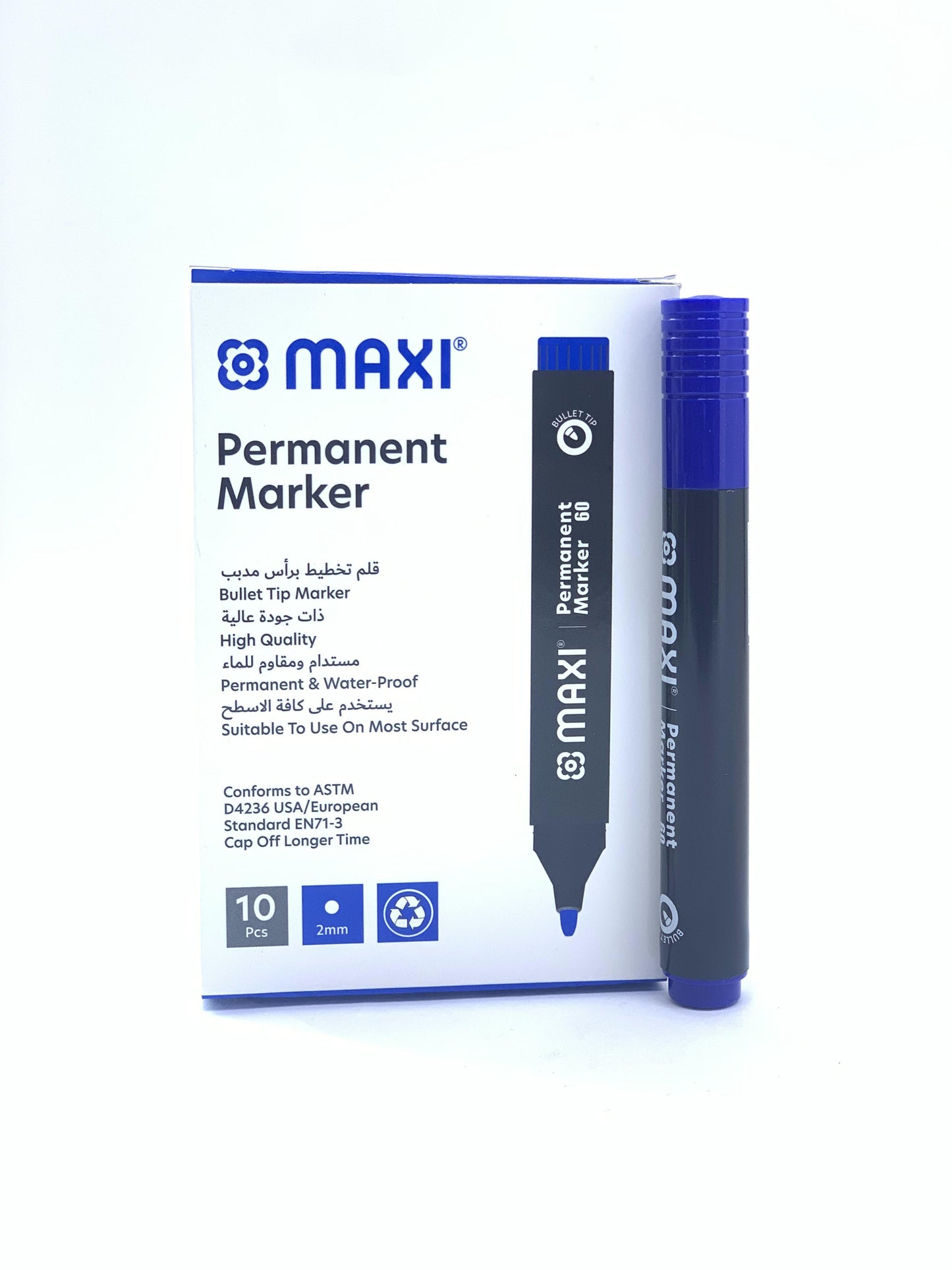 MAXI PERMANENT MARKER BLUE BULLET TIP 1X12