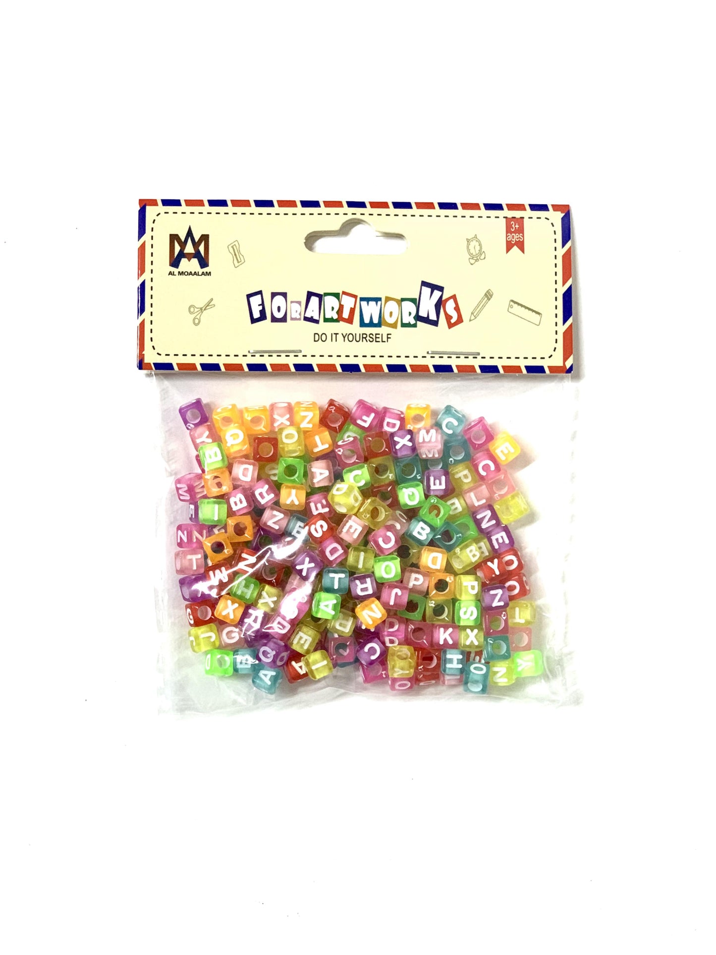 CRAFT MULTI COLOR LETTER BEADS