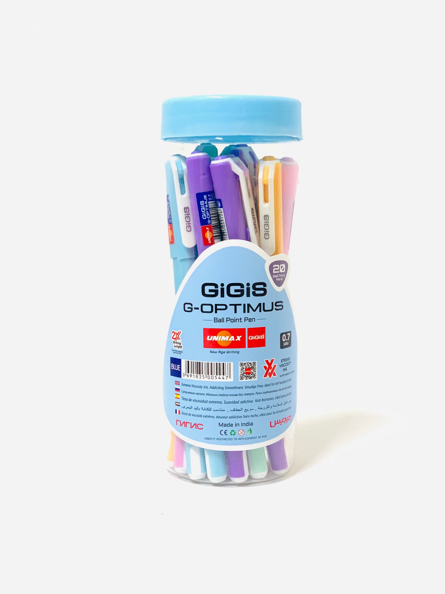 UNIMAX GIGIS G-OPTIMUS BALL POINT PEN PLUE 0.7MM 20PCS