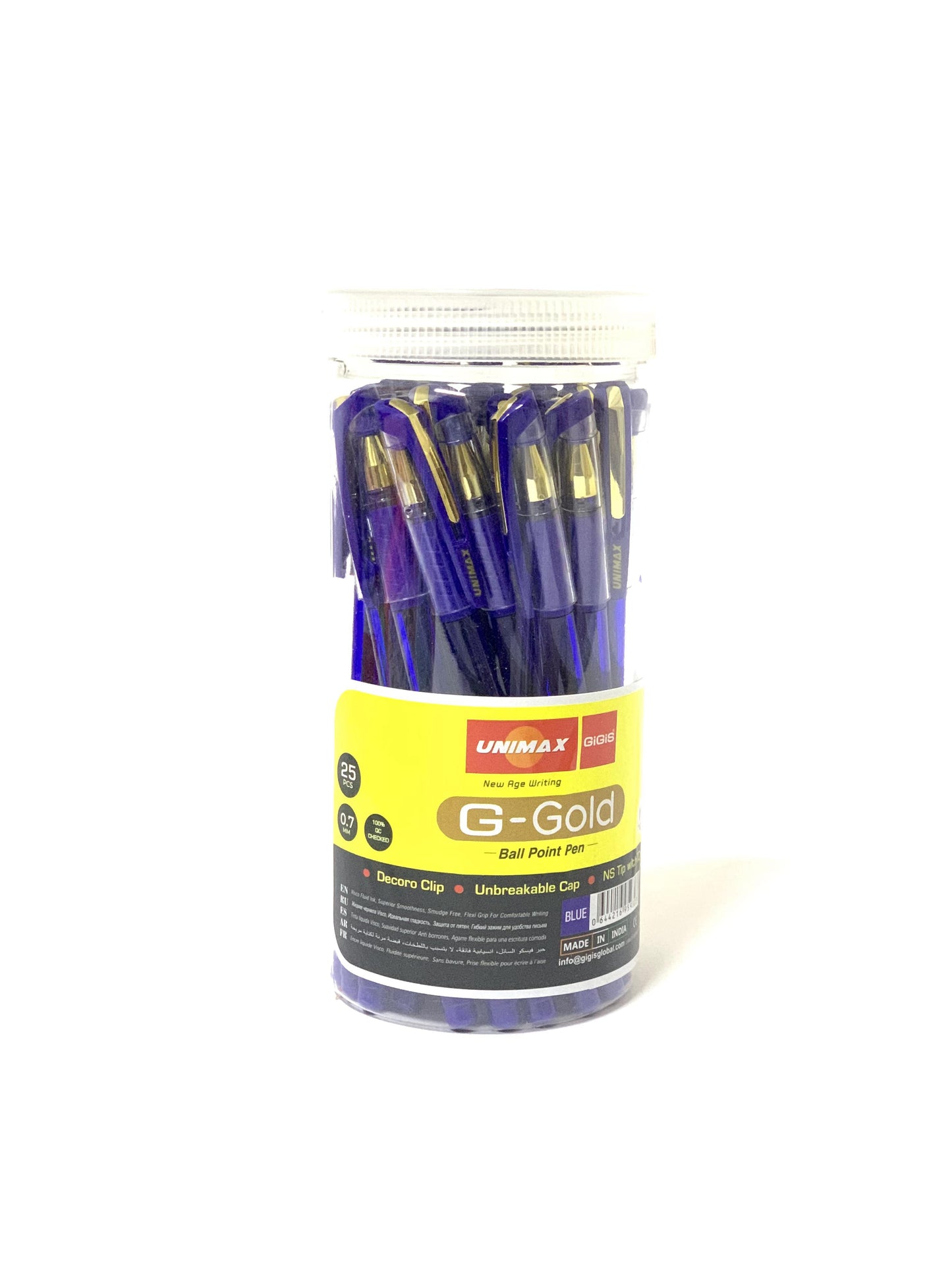 UNIMAX GIGIS -G قلم حبر جاف 0.7 مم 25 قطعة