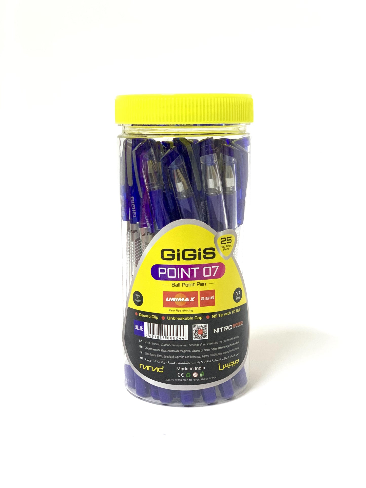 يوني ماكس جيجيس - POINTV 07 أزرق 0.7 ملم 25 قطعة