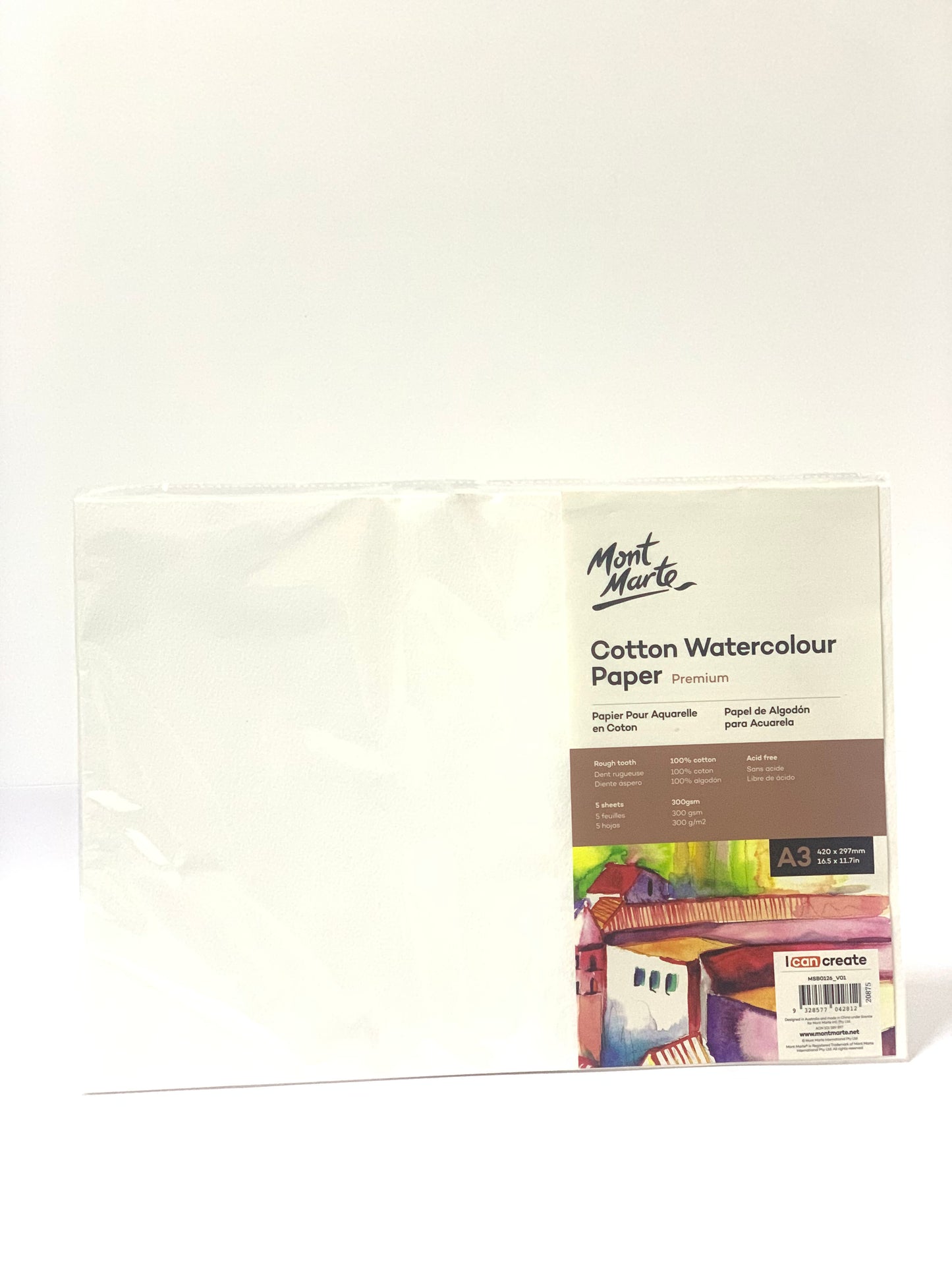 MONT MARTE COTTON WATERCOLOUR PAPER A3