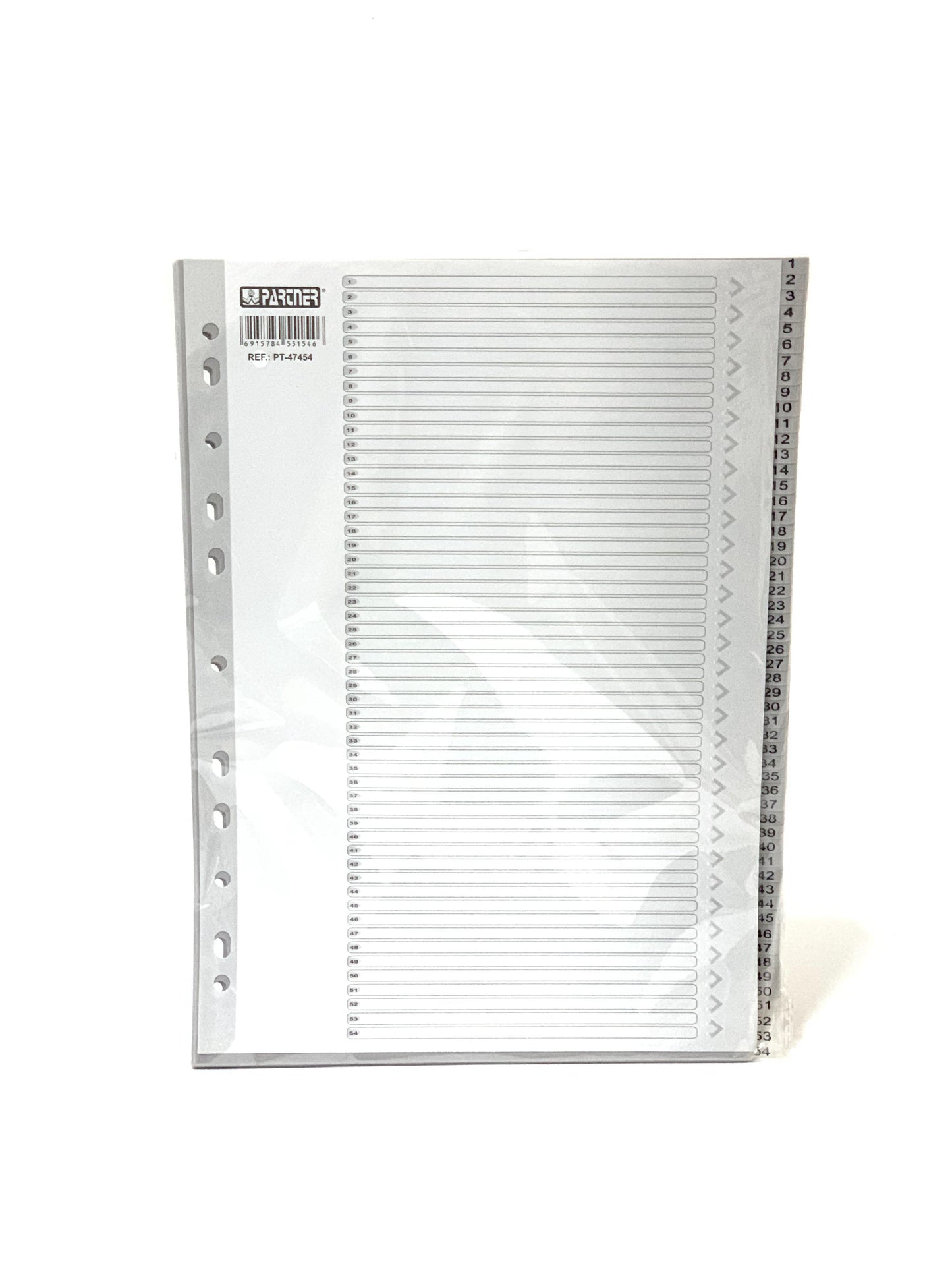 مقسم 1-54 رقم رمادي اللون Pvc A4