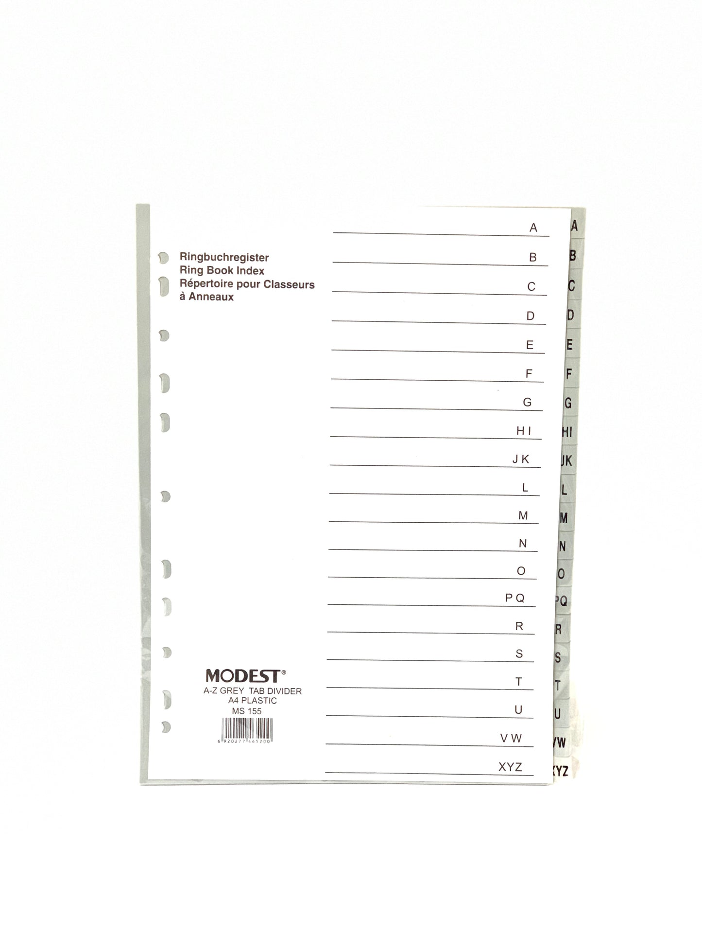 مقسم متواضع AZ رمادي اللون Pvc A4