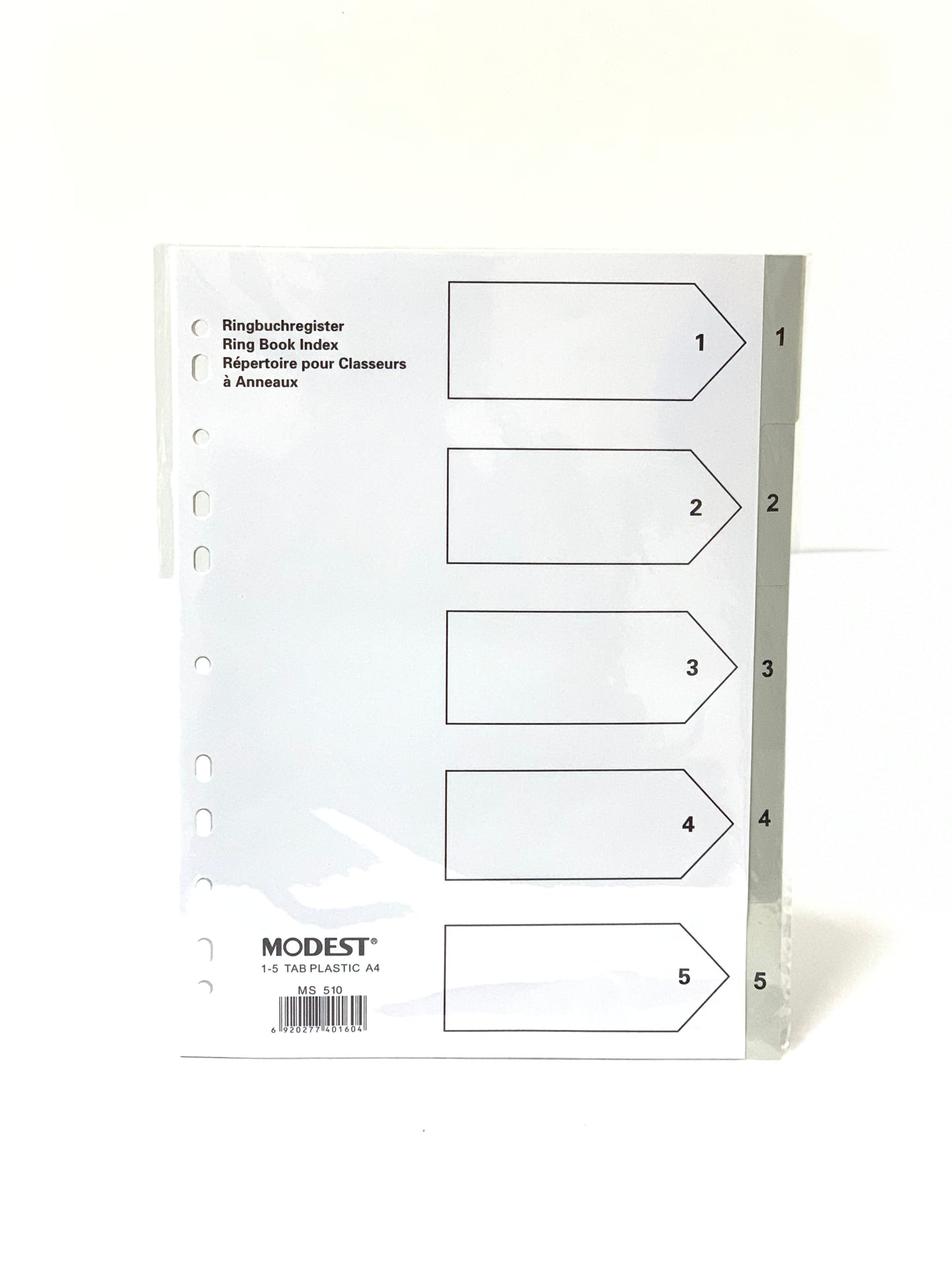 Divider GREY Colour 5 Number Pvc A4