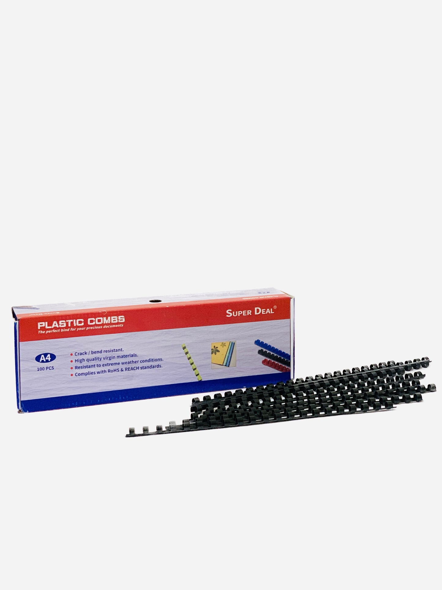 SUPER DEAL PALSTIC COMBS 100PCS BLACK (10MM)