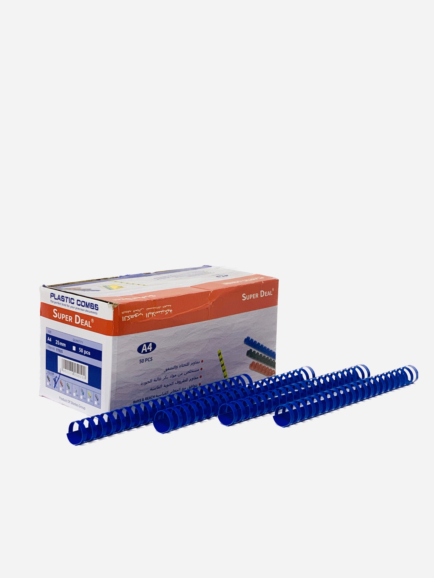 SUPER DEAL PLASTIC BINDING COMB BLUE 25 MM (50 PCS)