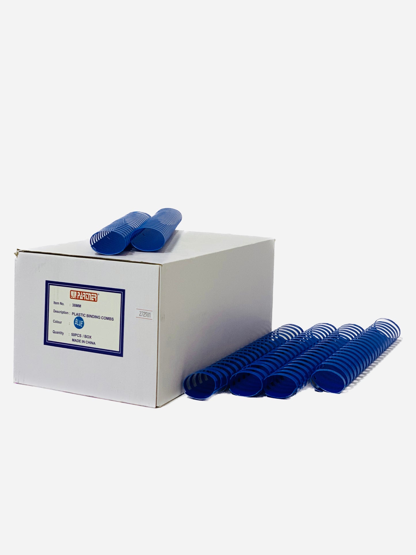 l plastic binding combs blue 38 mm (50pcs)