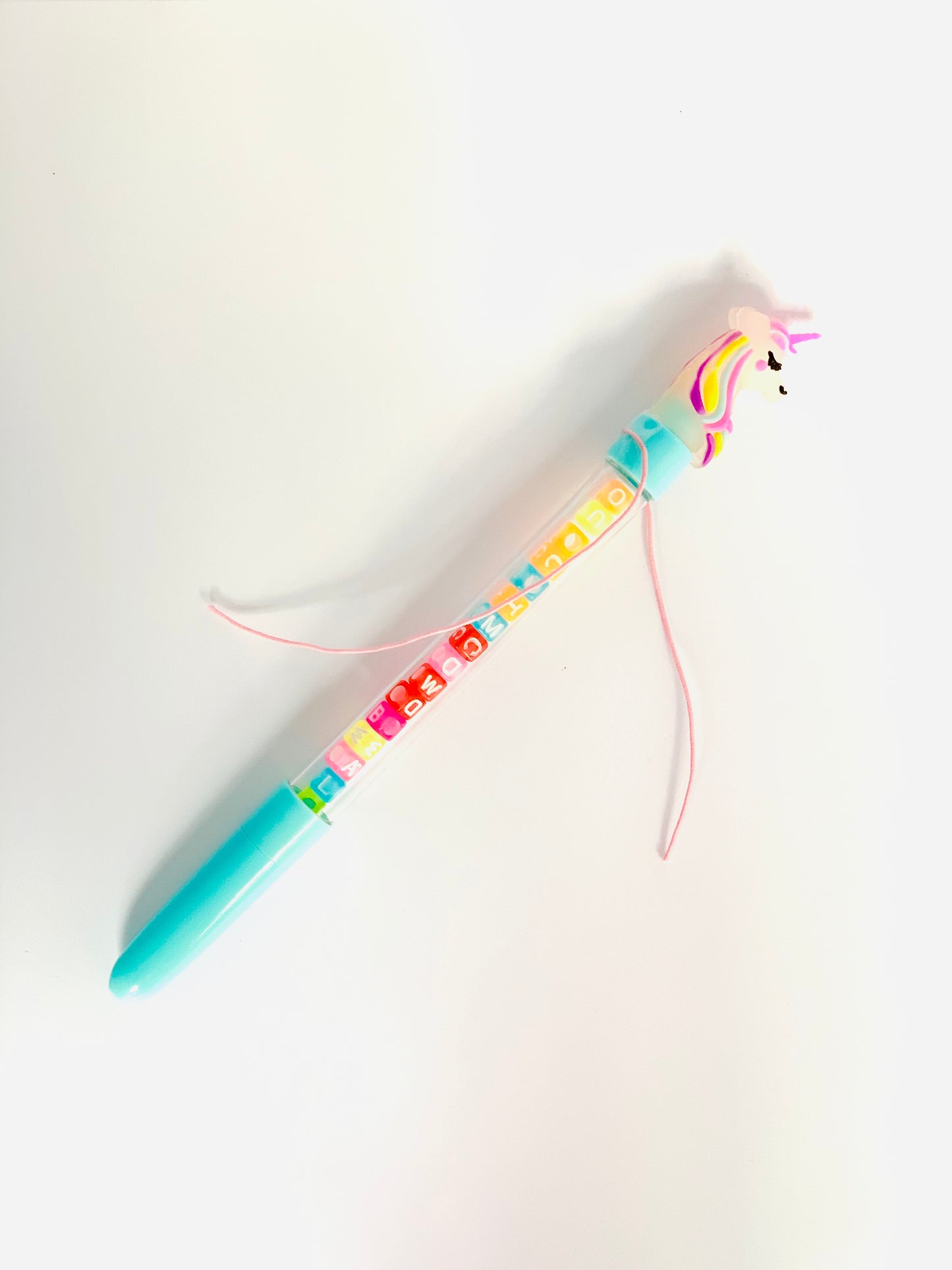 ALPHABETS BEADS DESIGN PEN BLUE WRITING