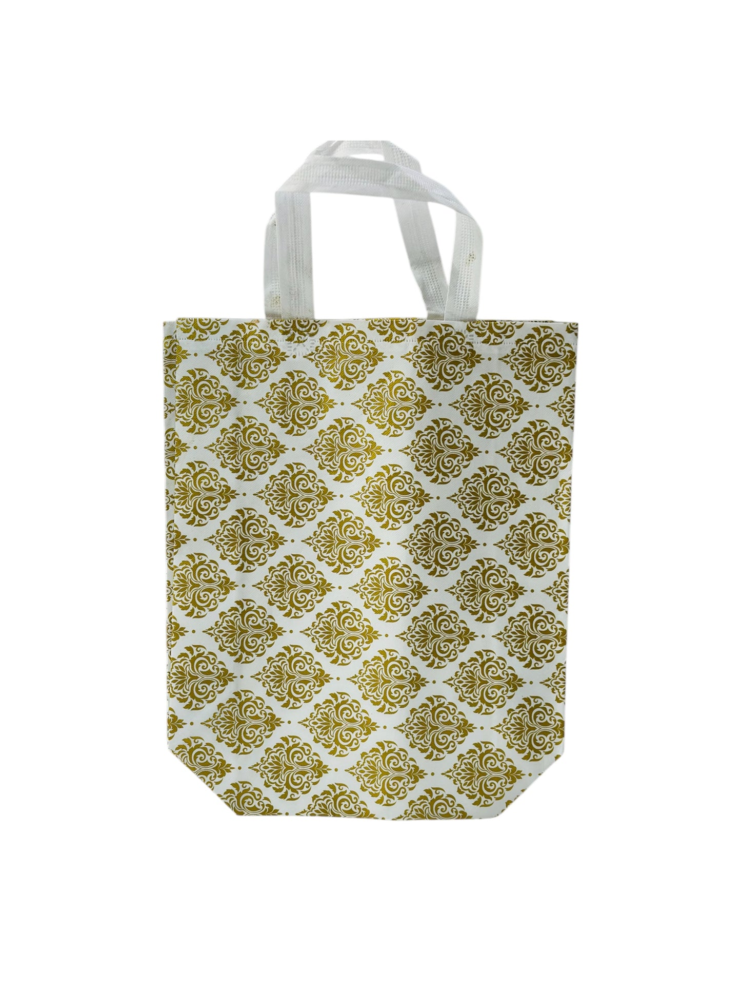 GOLD WITH WHITE DESIGN GIFT BAG
