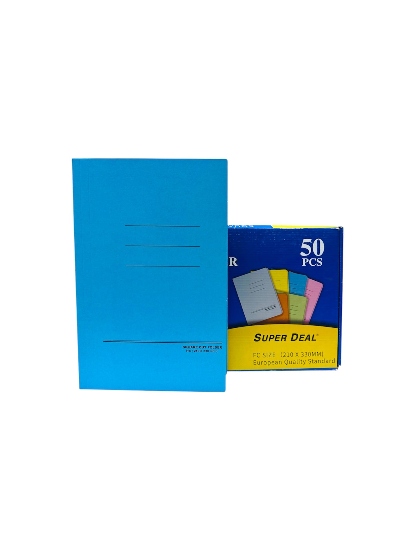 SUPER DEAL SQUARE CUT FOLDER 50 PCS BOX BLUE COLOUR