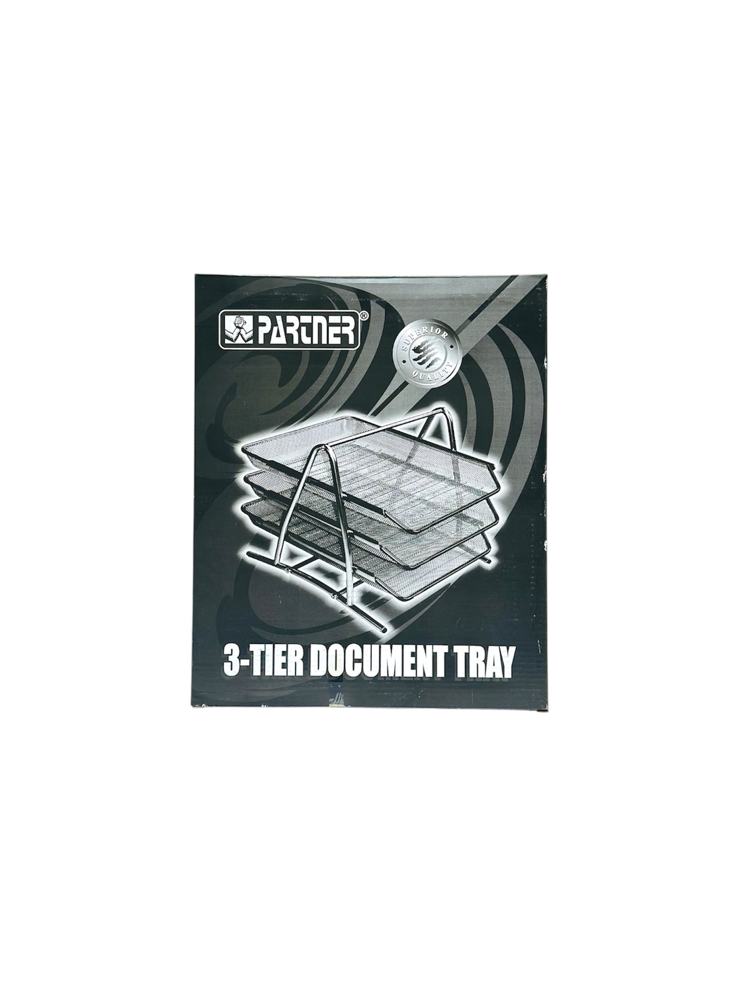PARTNER METAL 3 TIER DOCUMENT TRAY BLACK