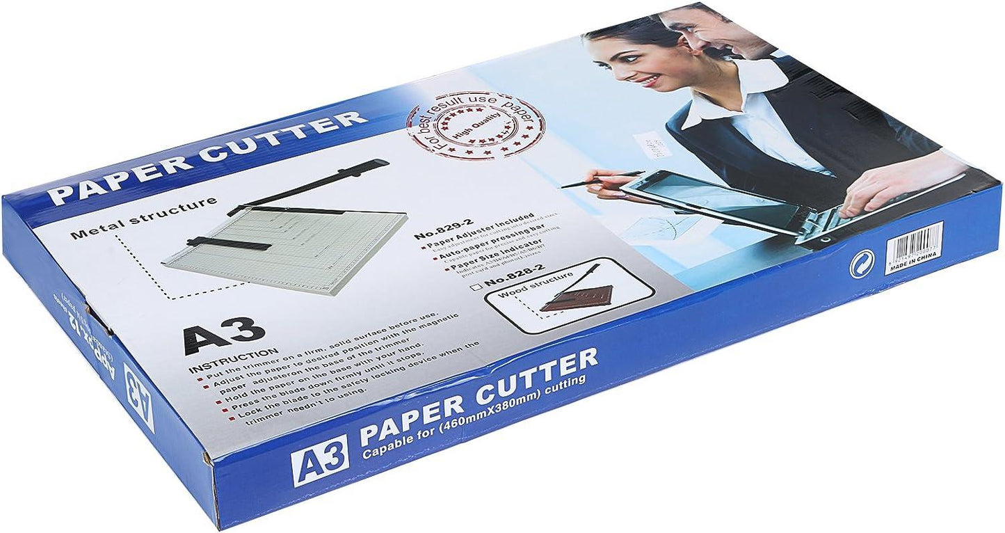 A3 Size Paper Trimmer/Cutter Guillotine, Heavy Duty White Photo Paper Cutter Machine, 12 Inch Cut Length,10 Sheets Capacity, OS-4818