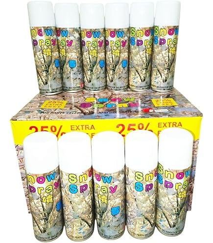 White Snow Decorative Party Spray Pack of 24 Realistic Vanishing Snow