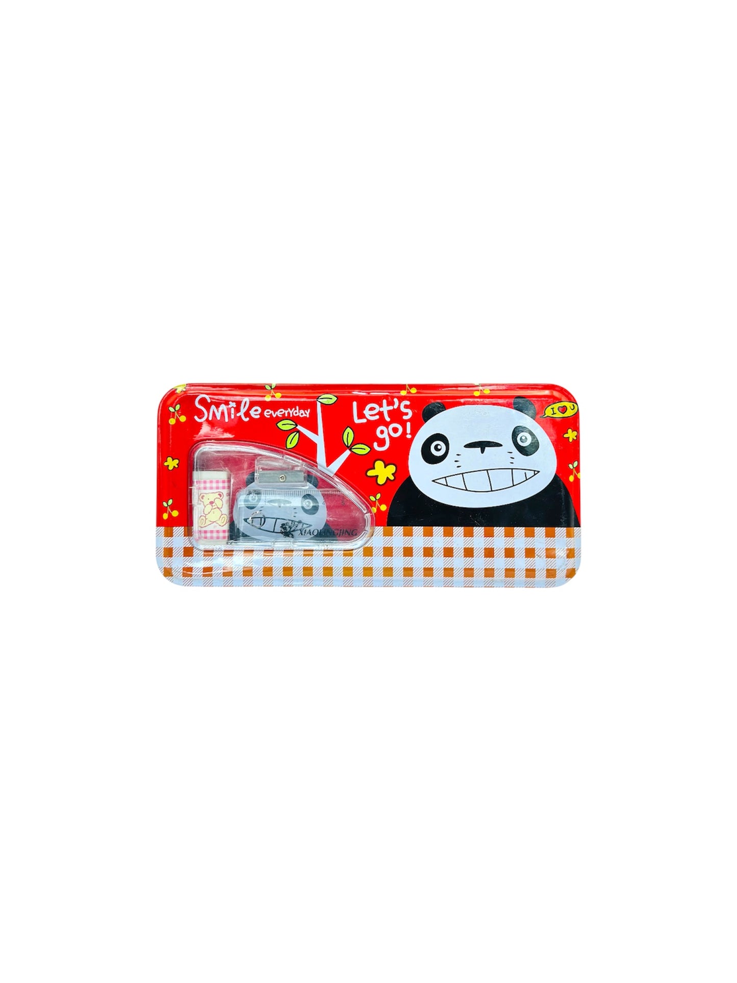 SMILE EVERYDAY RED STEEL PENCIL CASE