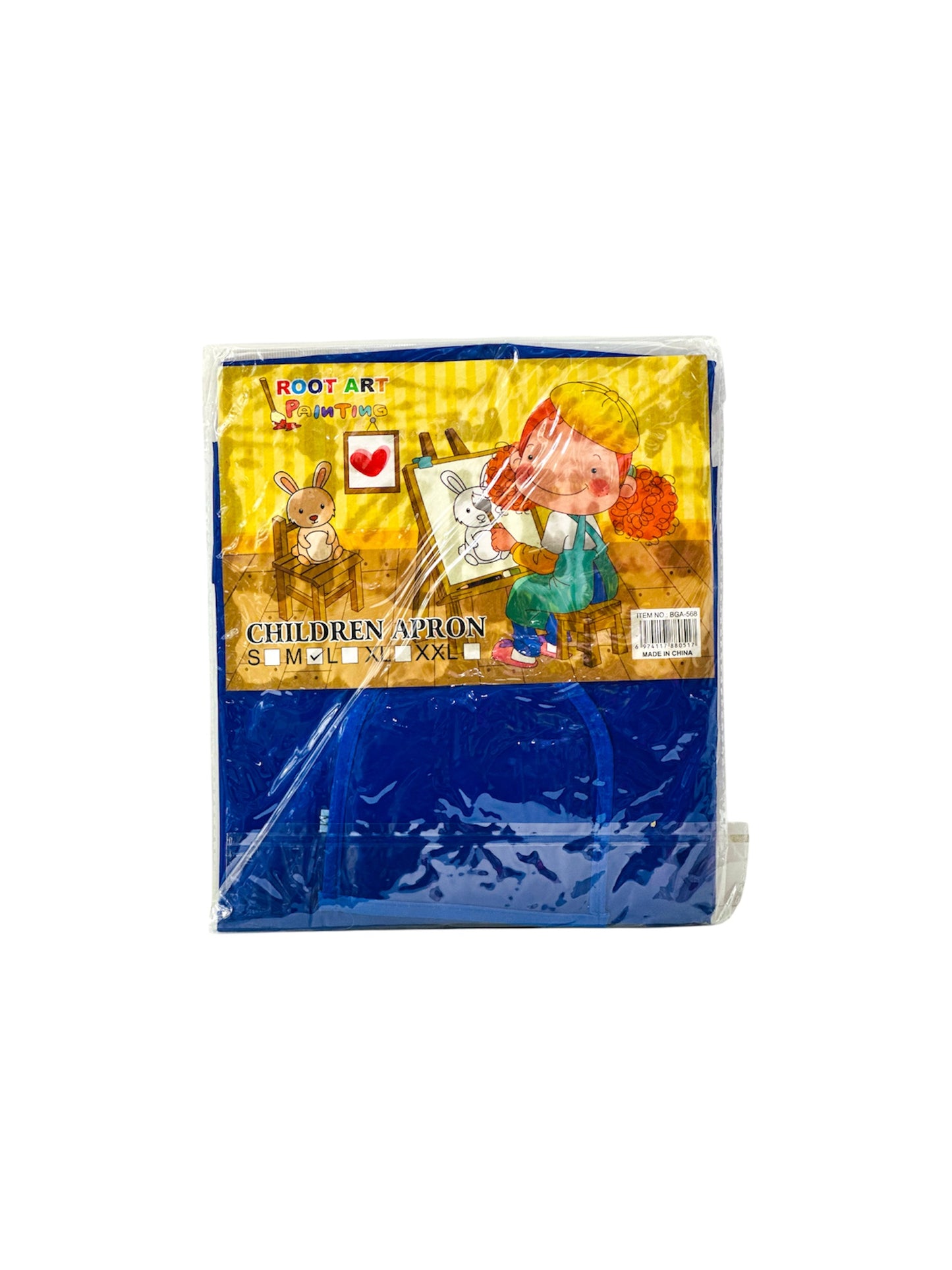 ROOT ART PAINTING CHILDREN APRON BLUE SIZE M