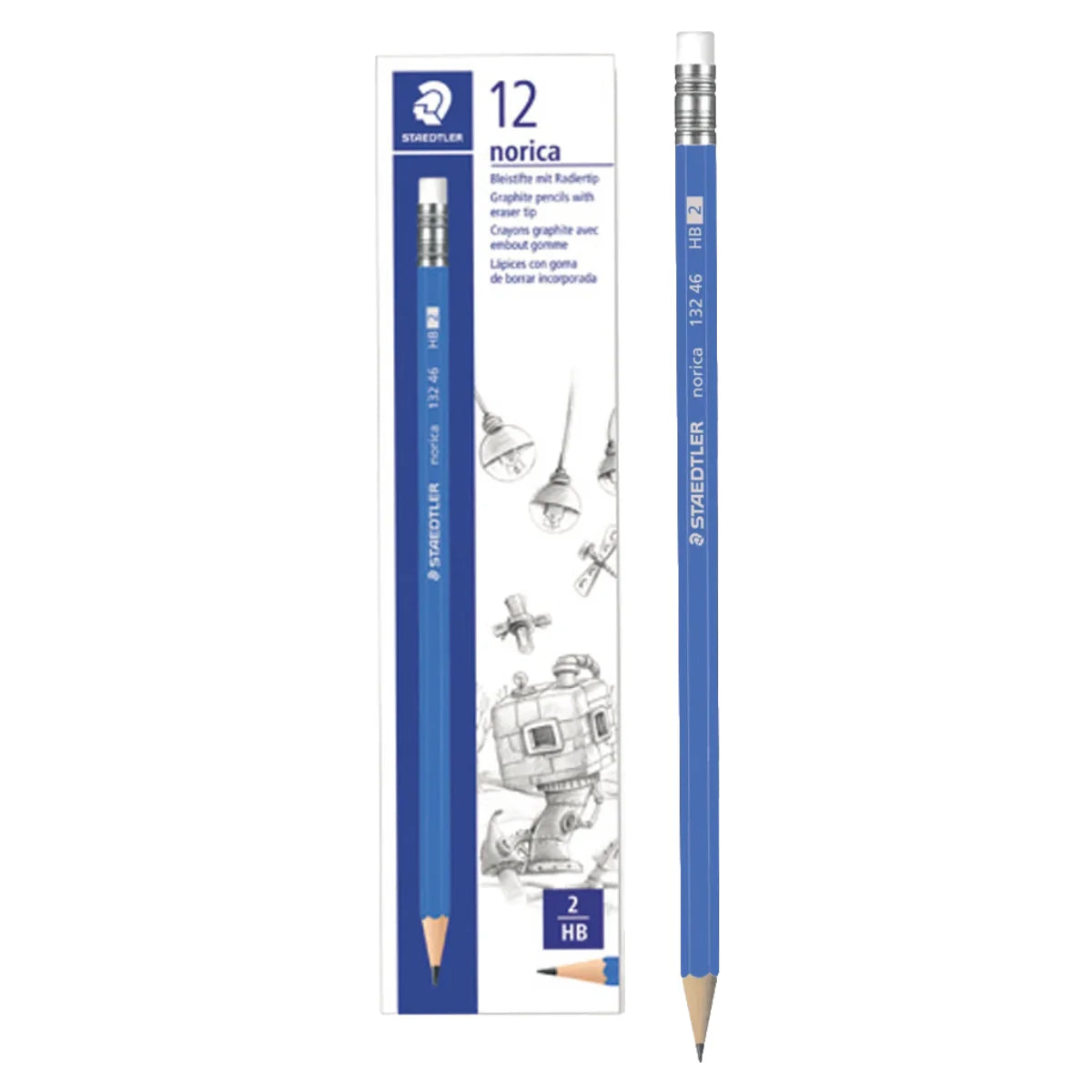 Staedtler Norica HB2 Pencil with Eraser Tip