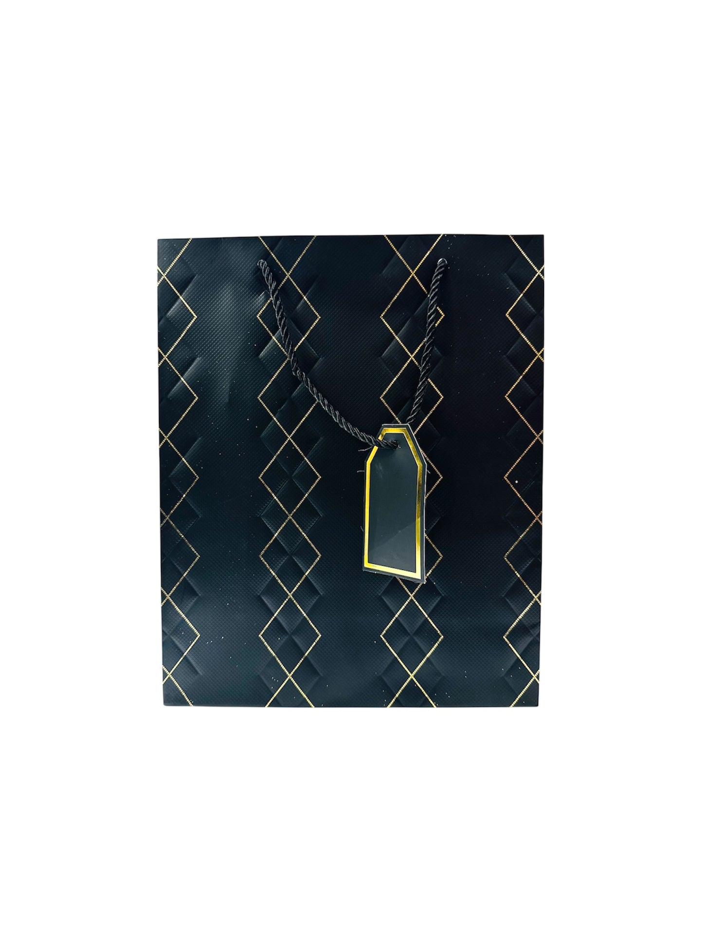 BLACK WITH GOLD LINE GIFT BAG