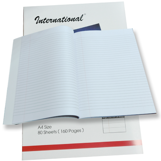 FIS – دفتر ملاحظات للتمارين ذو سطر واحد – مقاس A4 (160 صفحة).