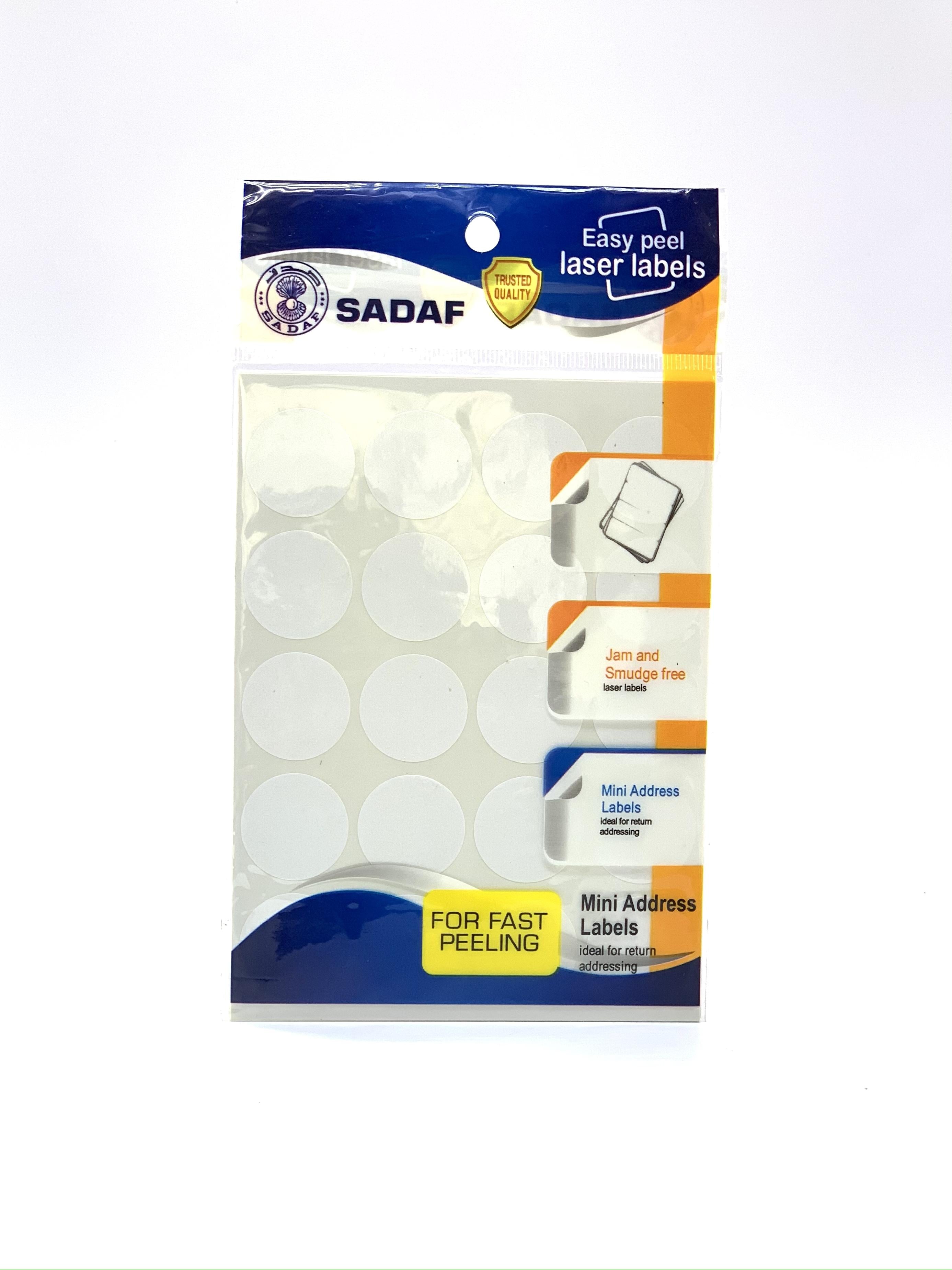 SADAF EASY PEAL LASER LABEL ROUND 1X10 SHEETS – AL NAHAR STATIONERY