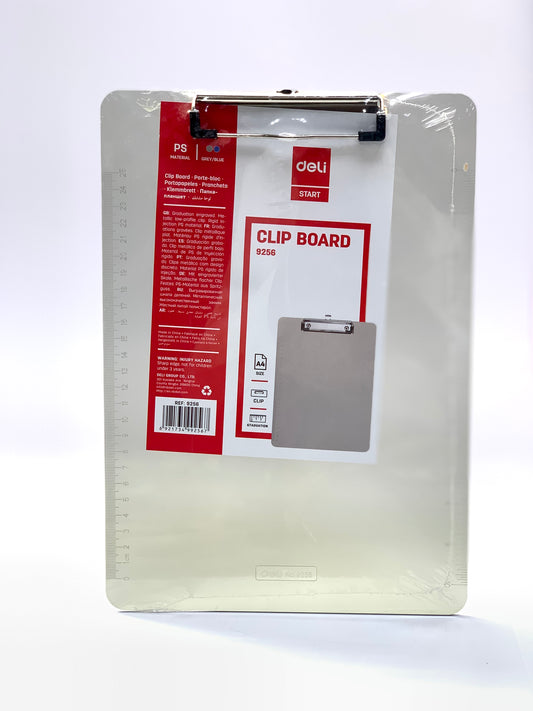 Deli A4 Transparent Clip Board with Stainless Steel Clip,