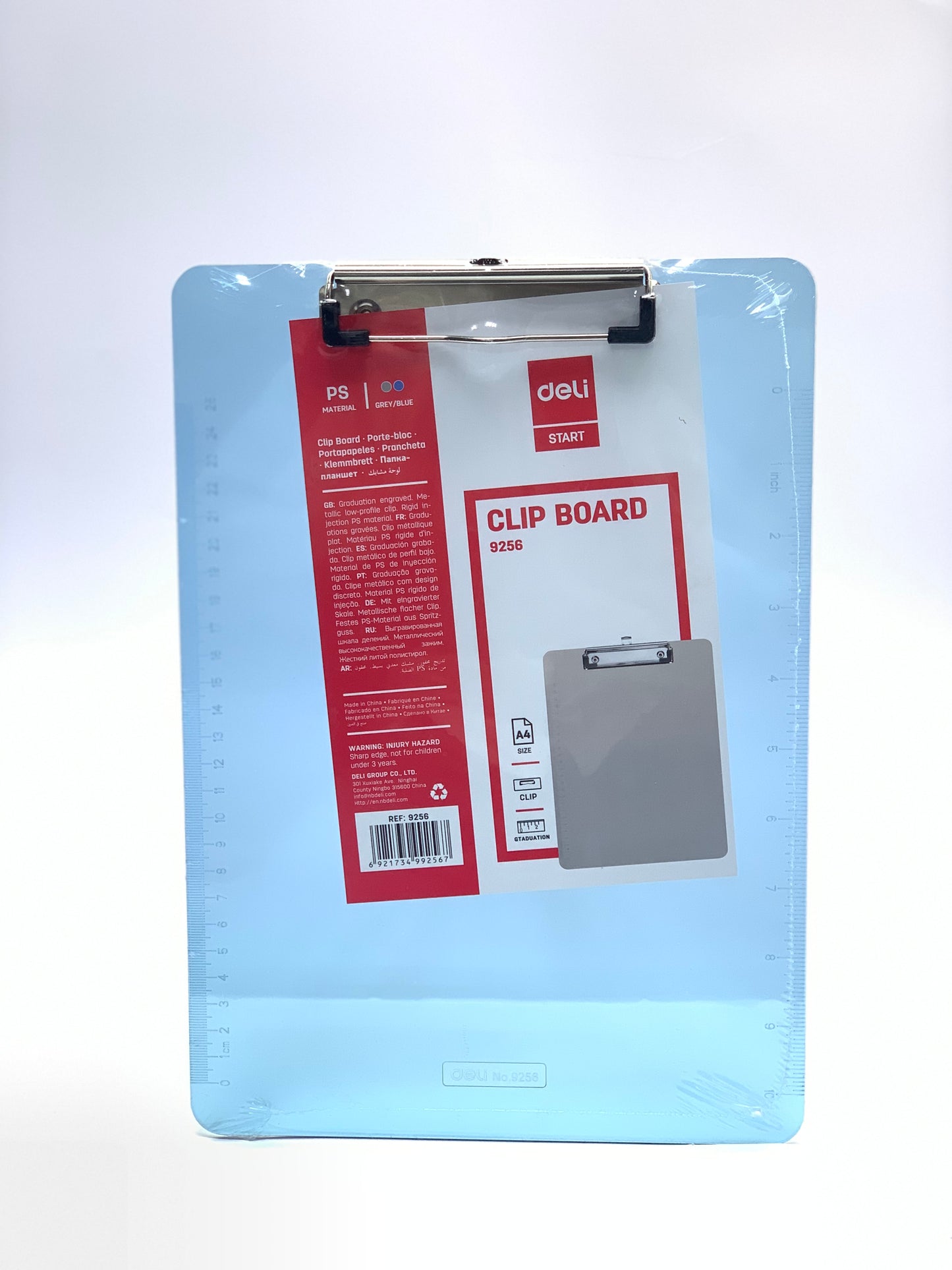Deli A4 Transparent Clip Board with Stainless Steel Clip,