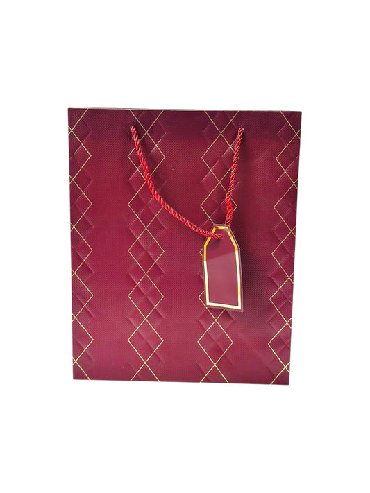 RED WITH GOLD LINE GIFT BAG
