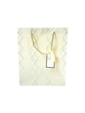 WHITE WITH GOLD LINE GIFT BAG